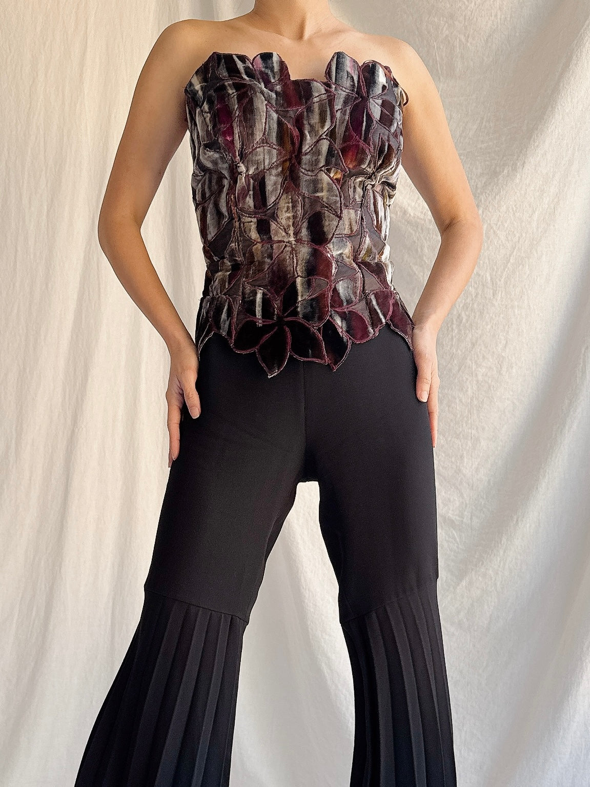 Vintage House of Delphine Silk Painted Velvet Top - M/44