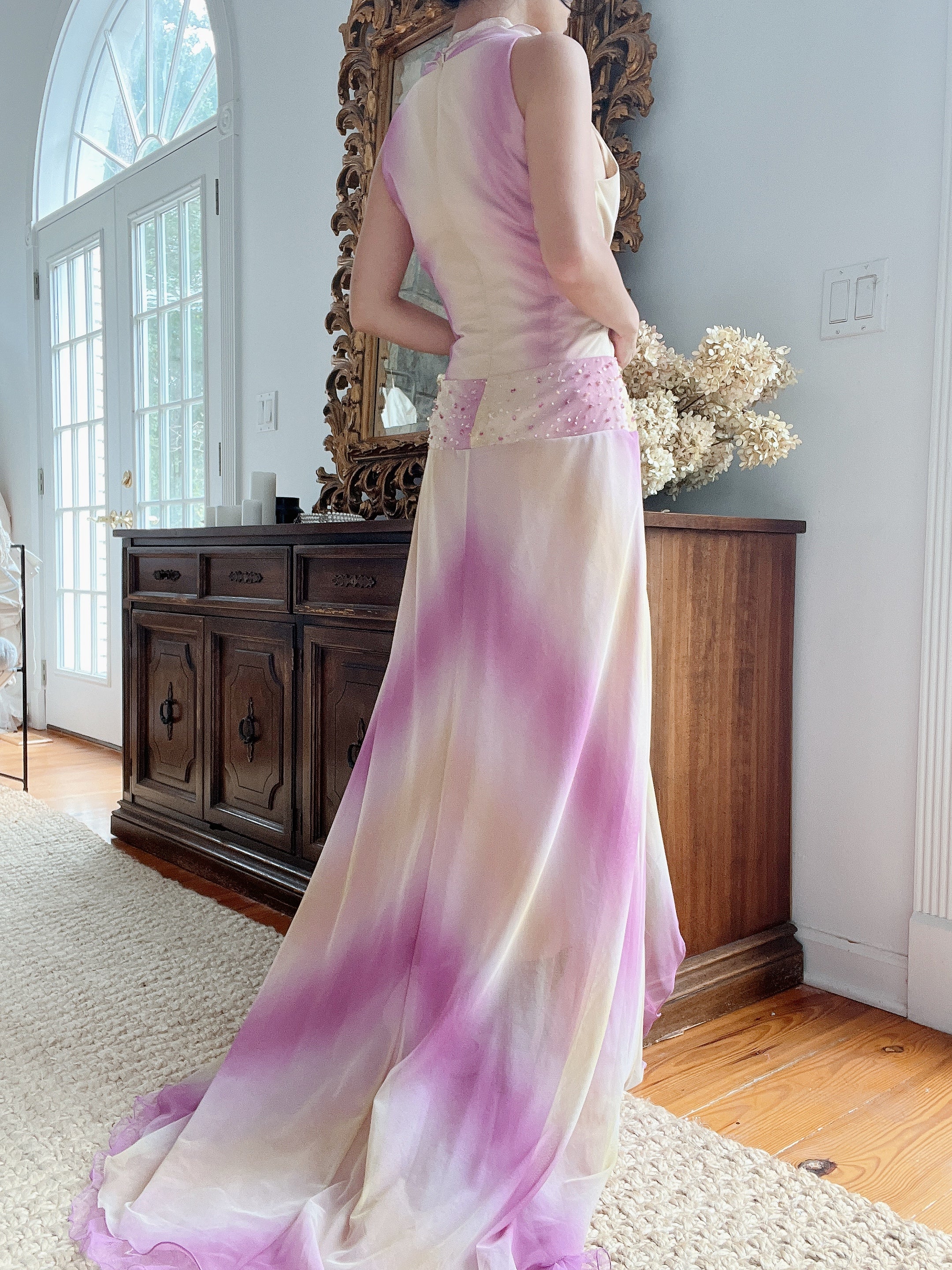 Yellow and Lilac Ombré Gown - M