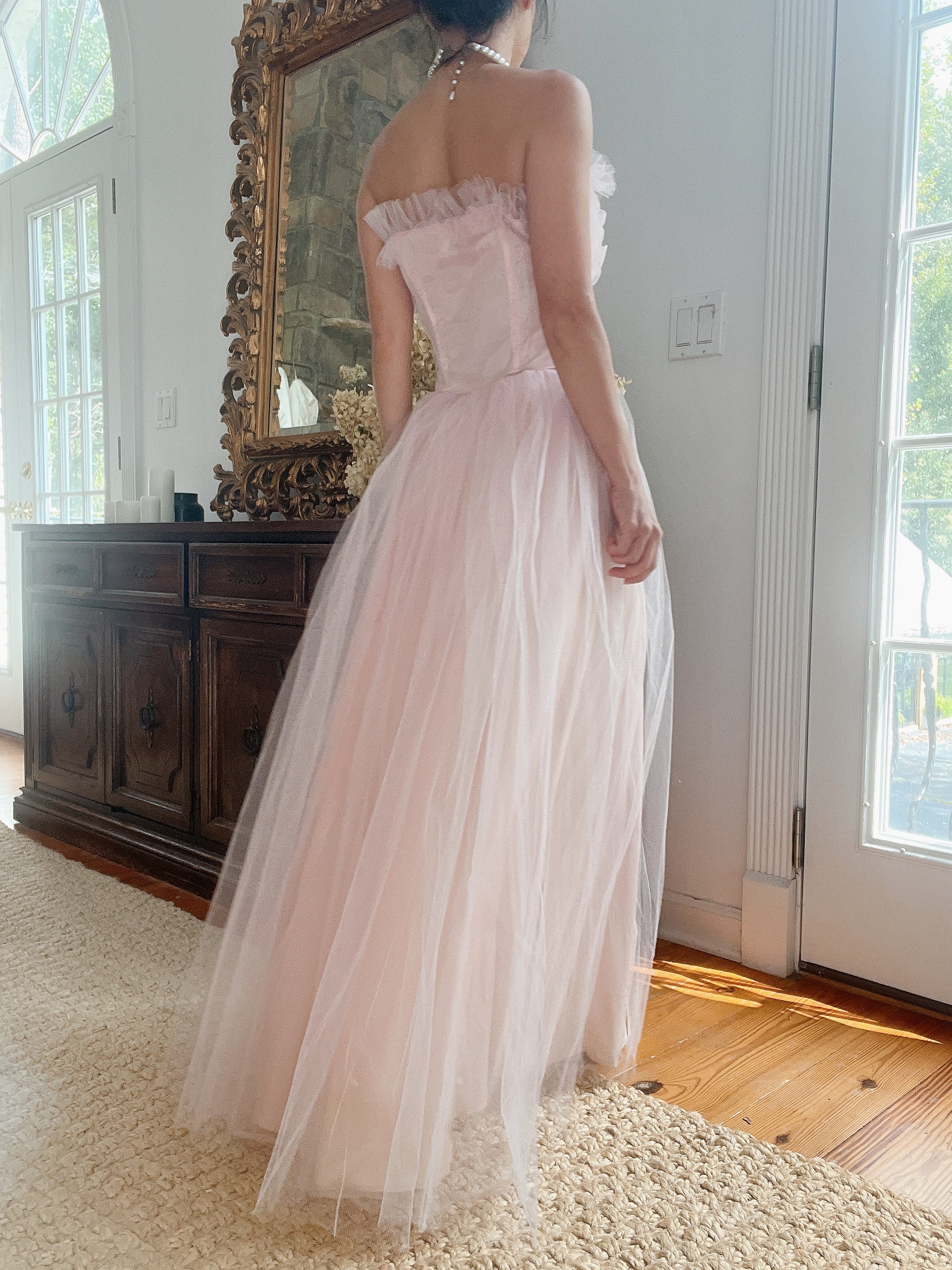 1950s Pink Tulle Dress - XS