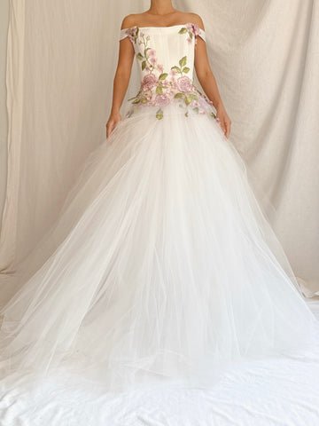 00 Juan Carlos Pinera Tulle Bustier Gown - XXS/00