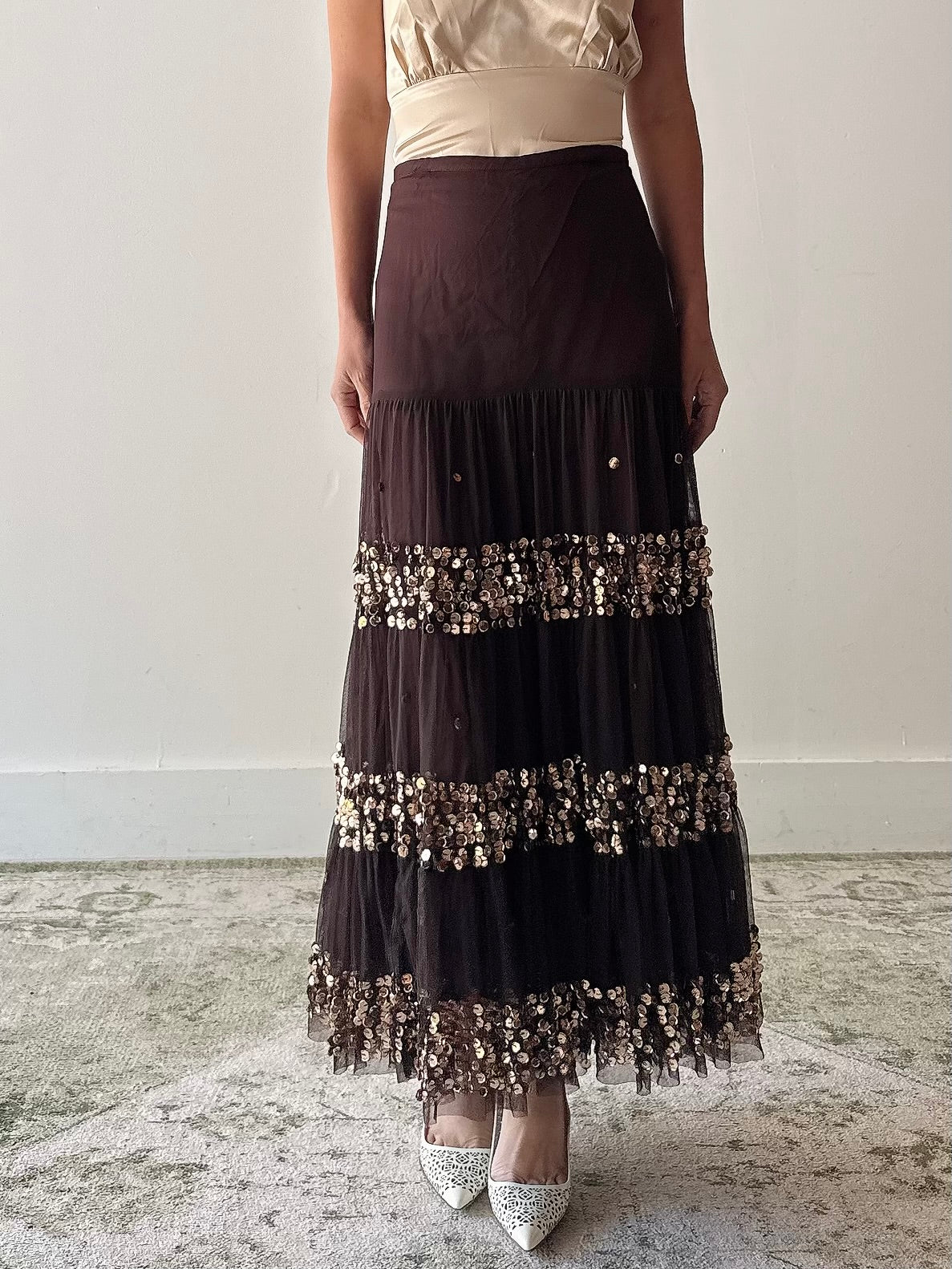 Vintage Sequin Tulle Skirt