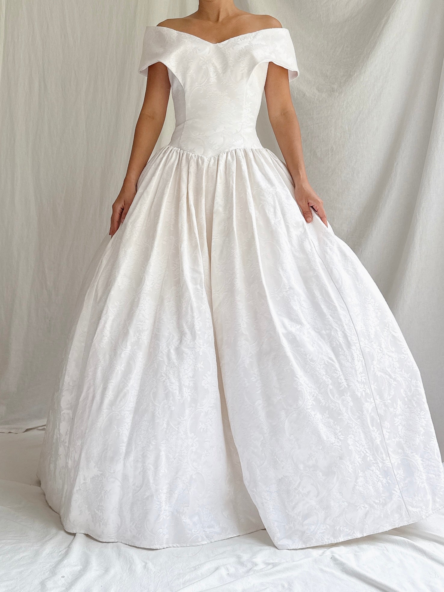 1980s Jessica McClintock Brocade Gown - S