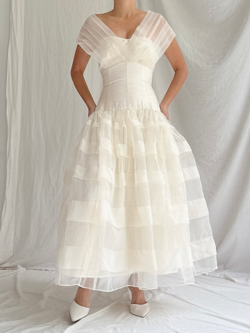 Vintage Silk & Organza Dress - S