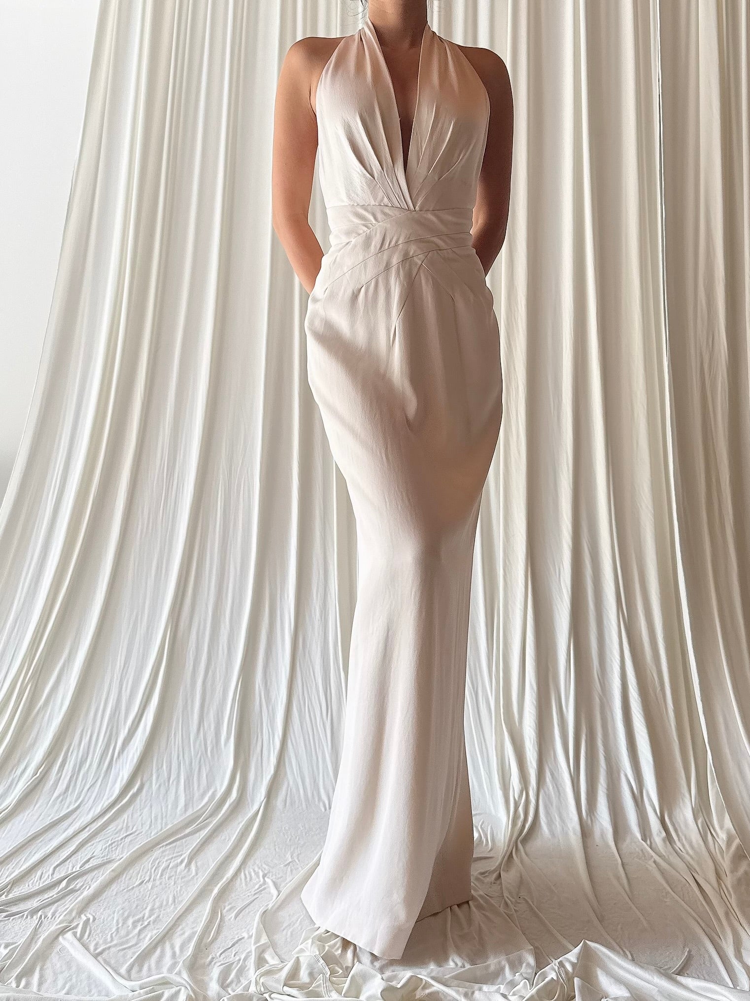 Vintage Richard Tyler Silk Halter Gown - S/6