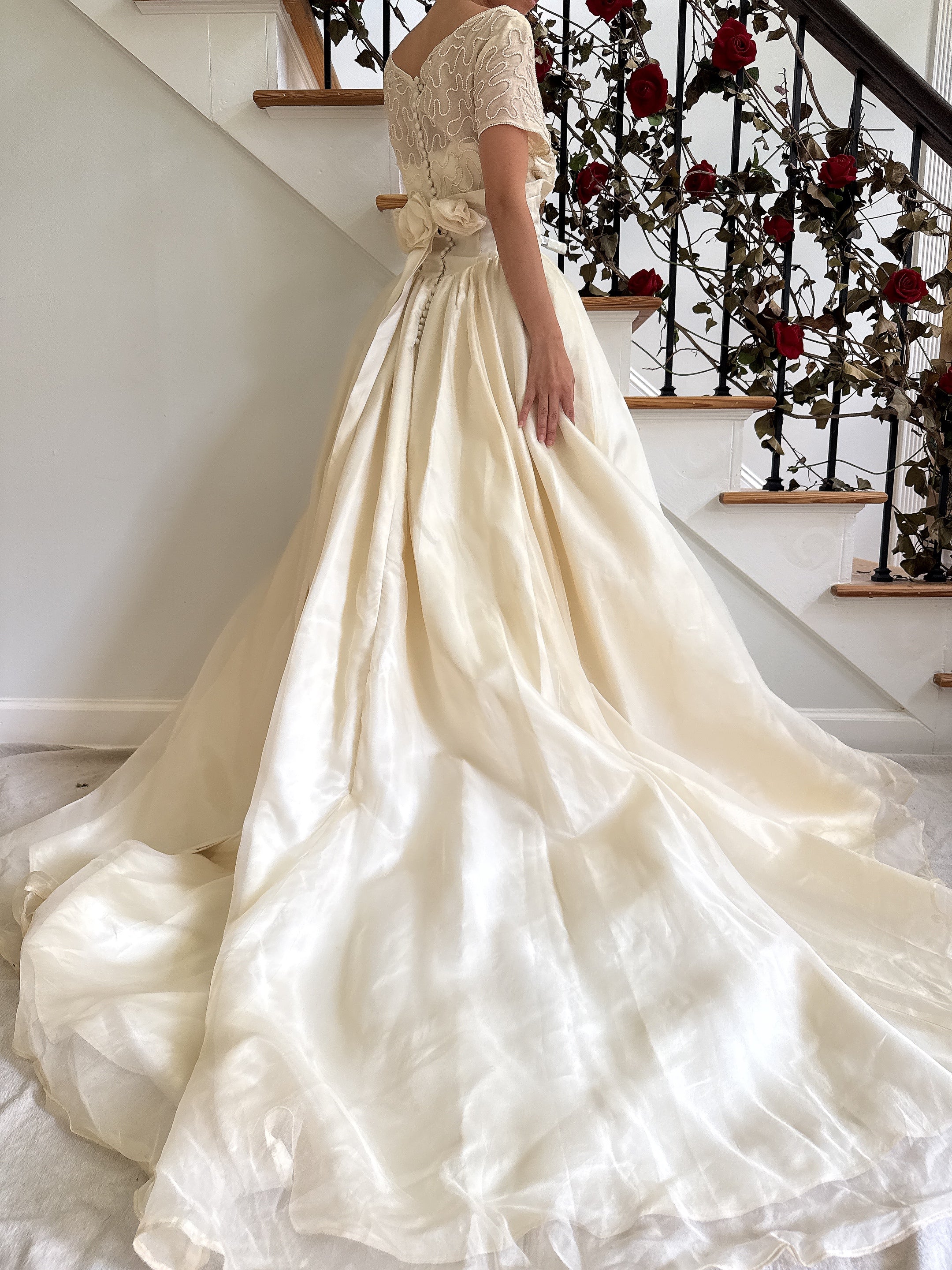 1950s Silk Organza Gown - S/M