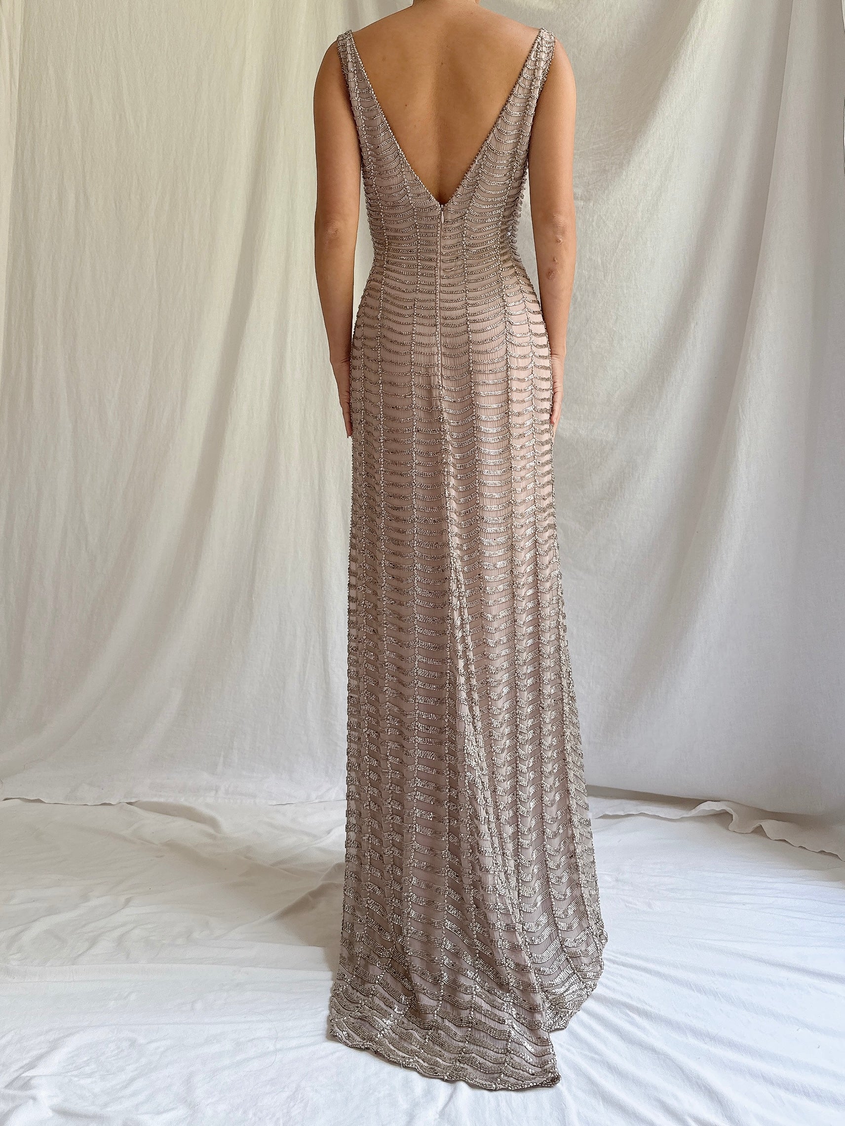 Vintage Naeem Khan Silk Beaded Gown - M/6/8