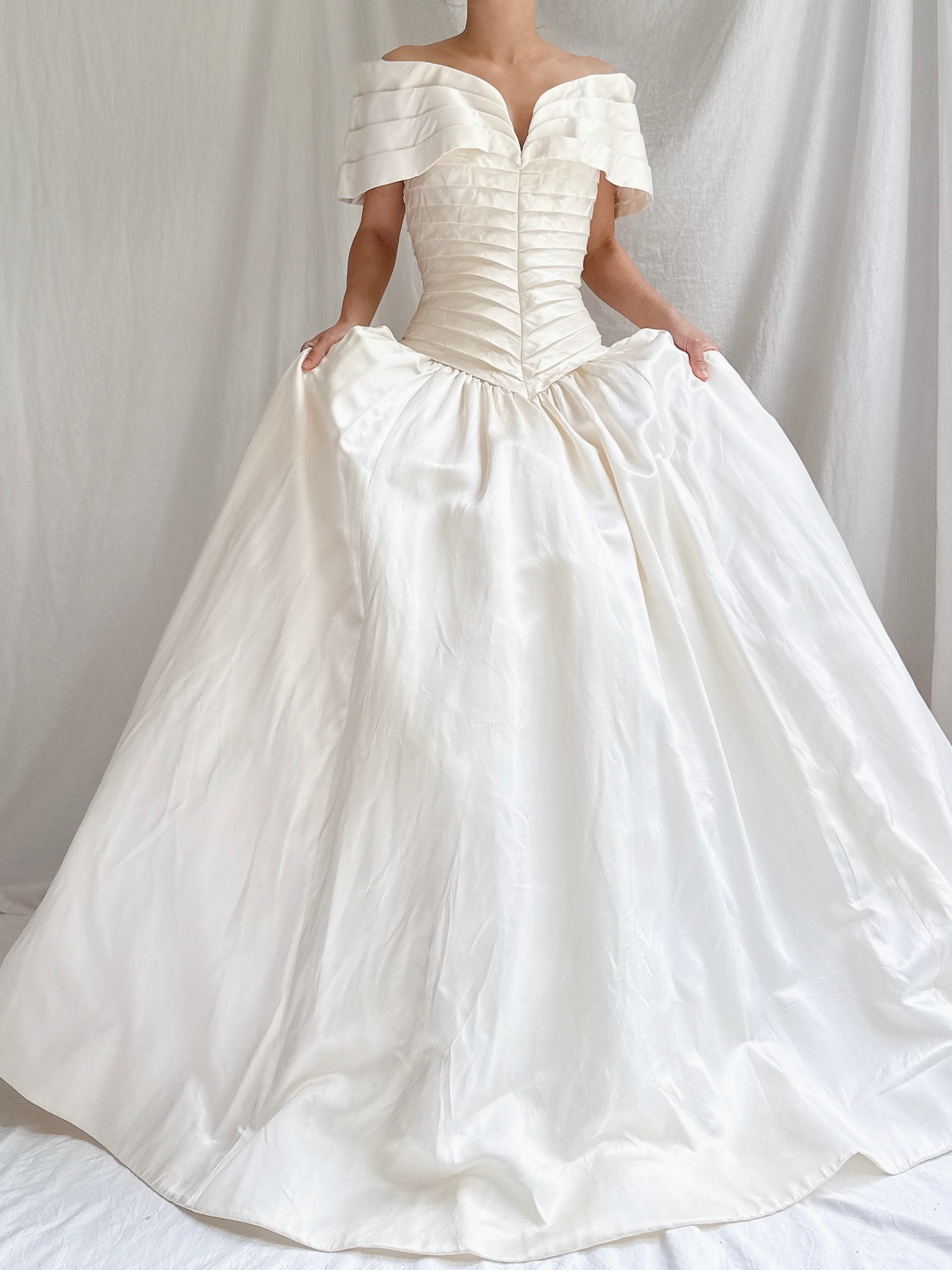 Vintage Scaasi Silk Off-the-Shoulder Gown - S