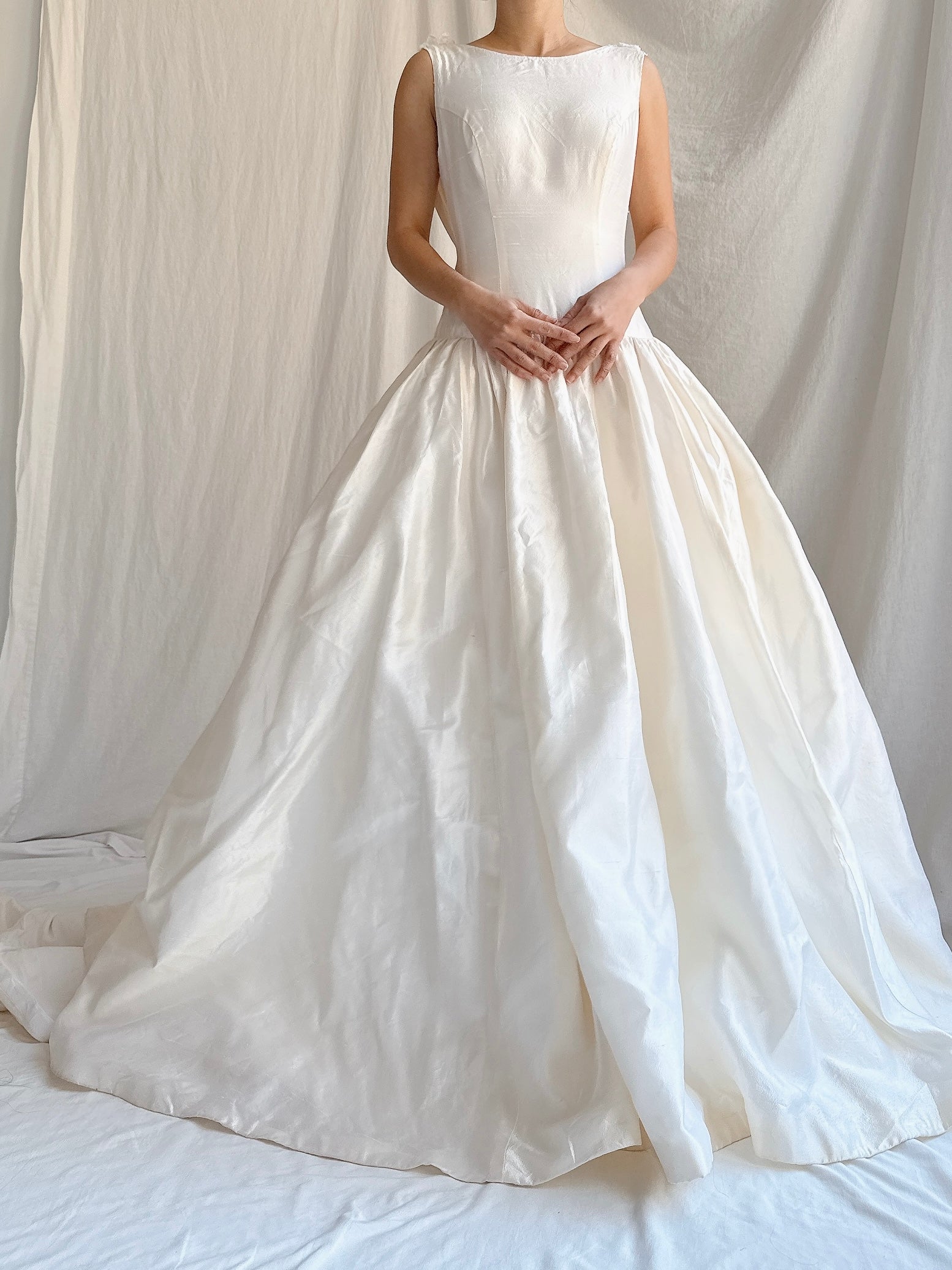 Vintage Silk Boatneck Gown - S/M