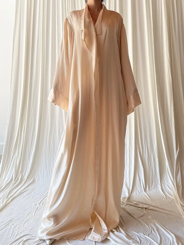 Vintage Silk Tuxedo Robe - L