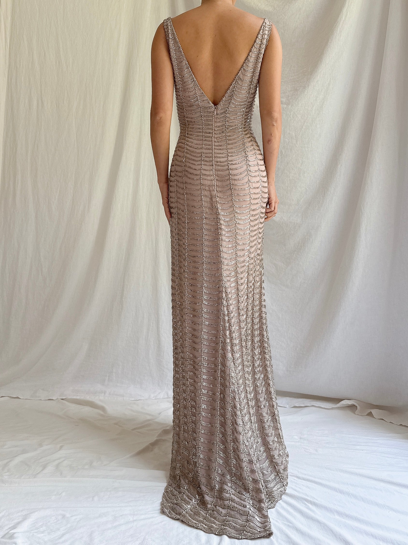 Vintage Naeem Khan Silk Beaded Gown - M/6/8