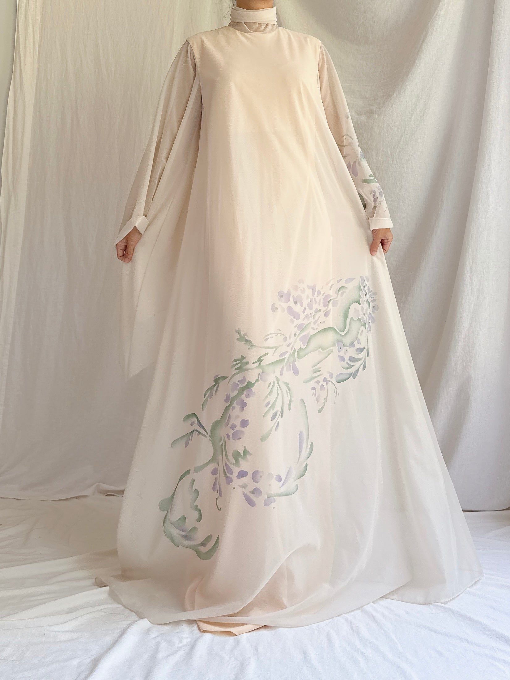 1960s Angel Sleeves Nylon Gown - M/L