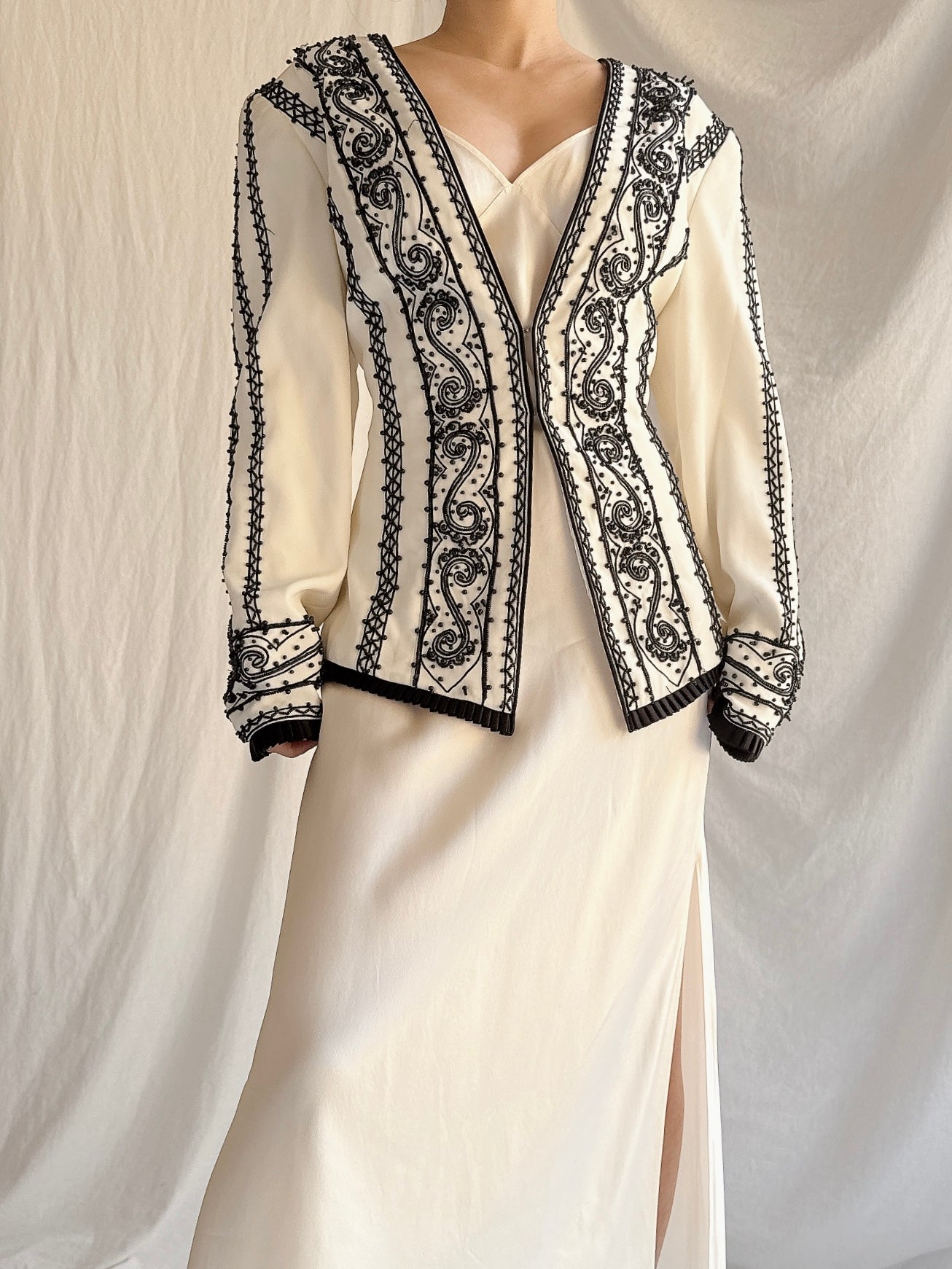 Vintage Oleg Cassini Beaded Blazer - M