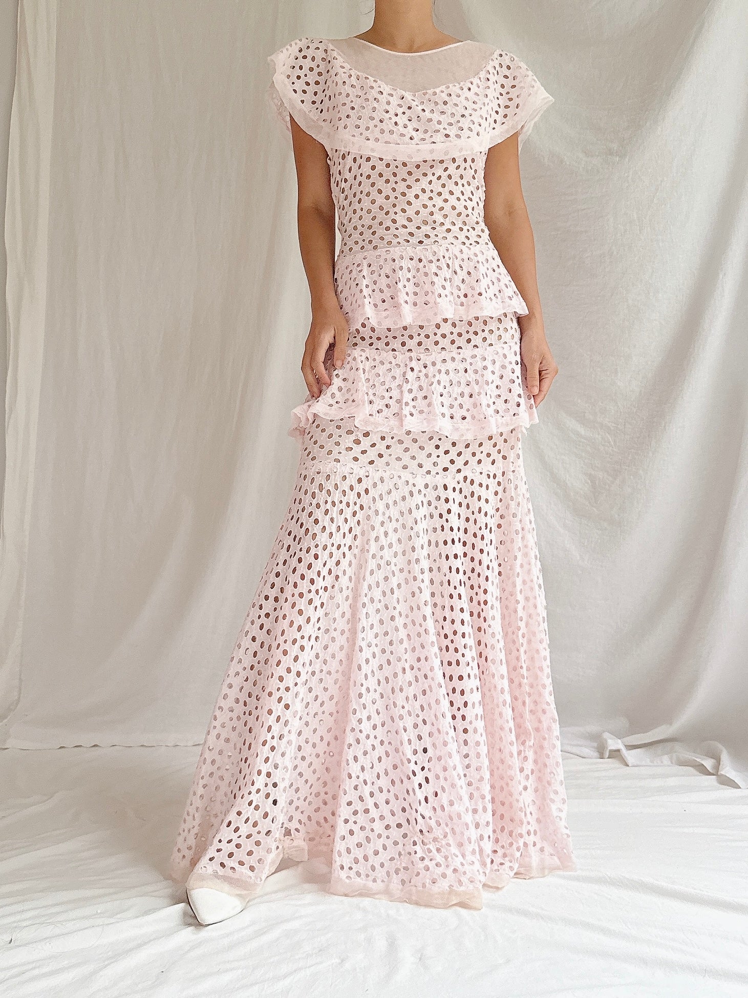 1930s Cotton Net Dress - XS