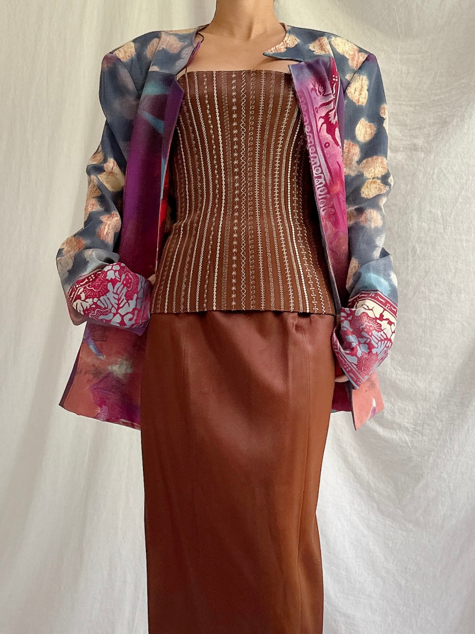 Vintage Emmanuelle Khanh  Abstract Jacket - M/L FR 44