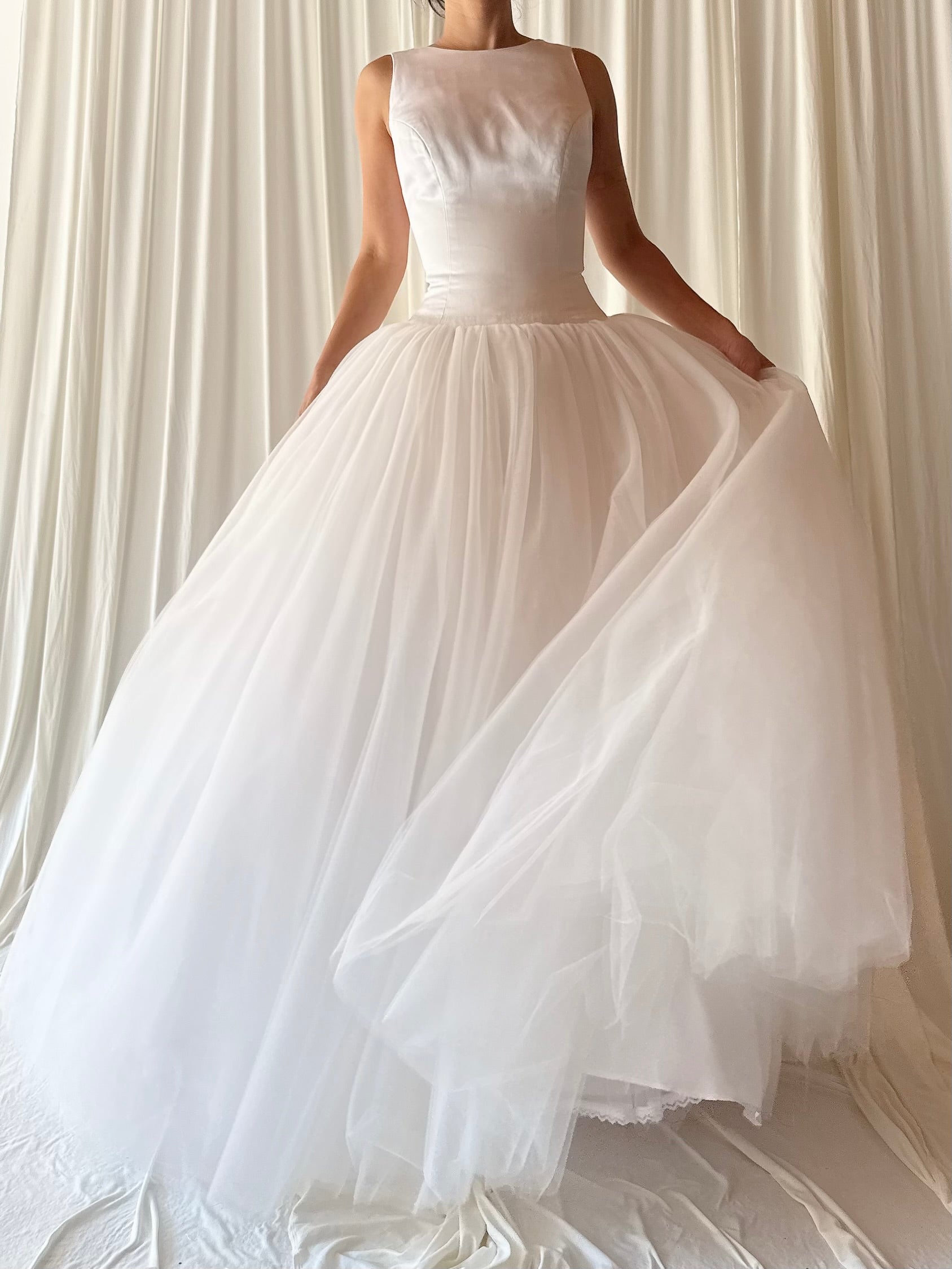 1990s Silk and Tulle Gown - S/M