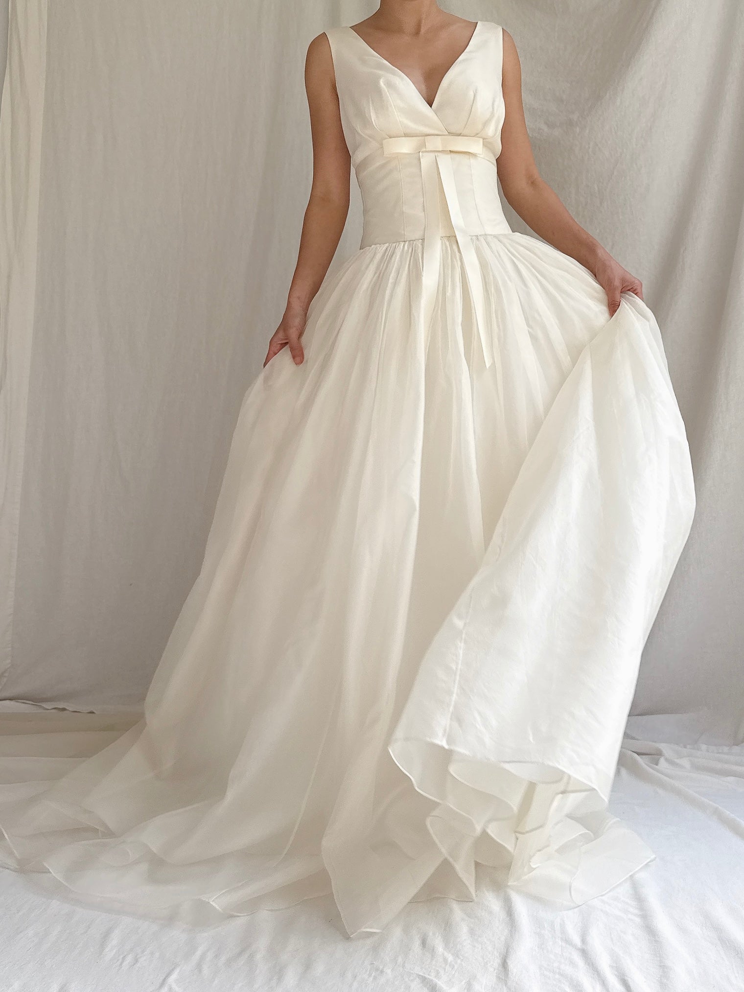 Vintage Silk Organza Gown - S