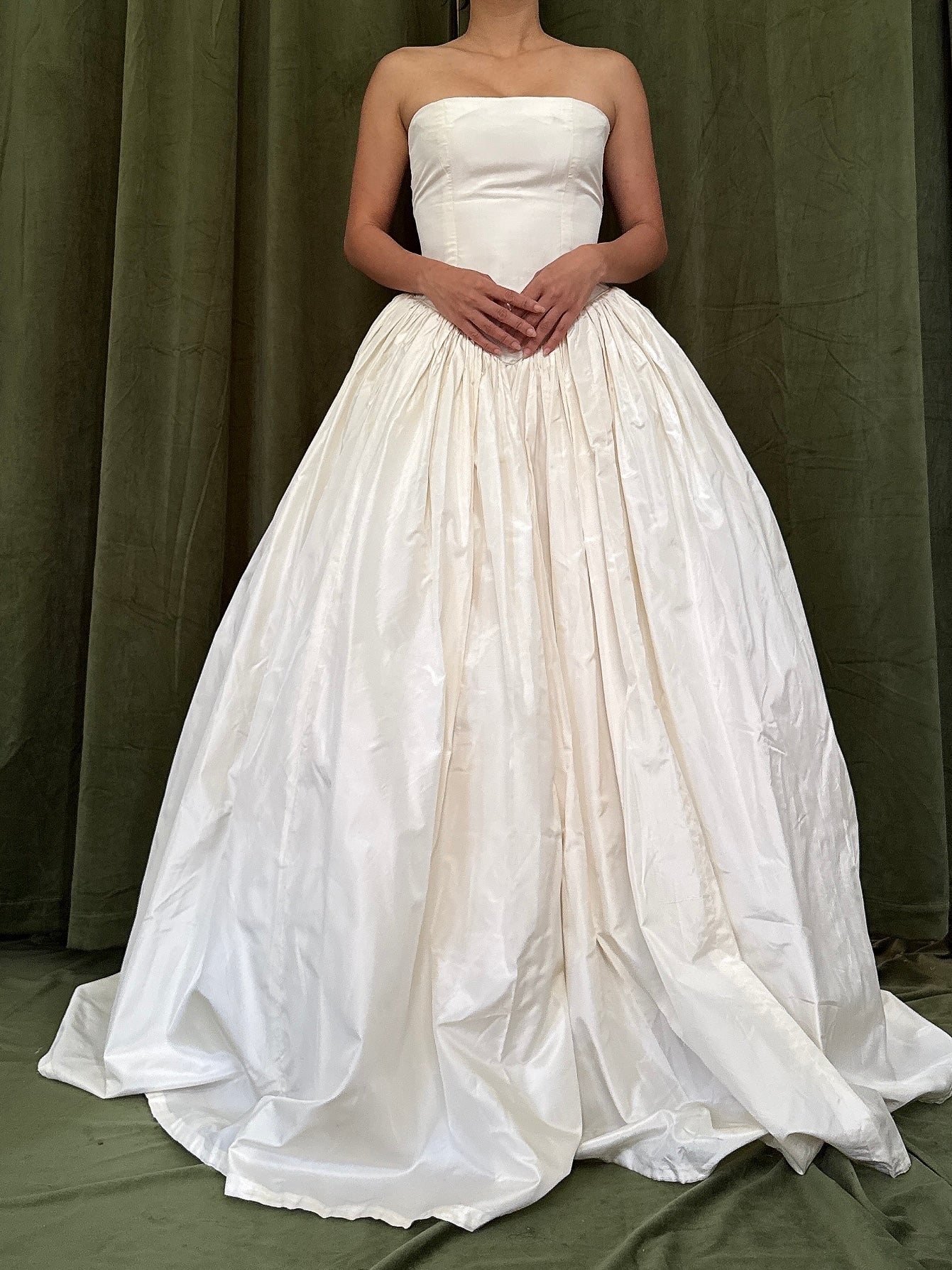 1990s Karen Reilly UK Silk Strapless Gown - 33B/26W/free hips/55L
