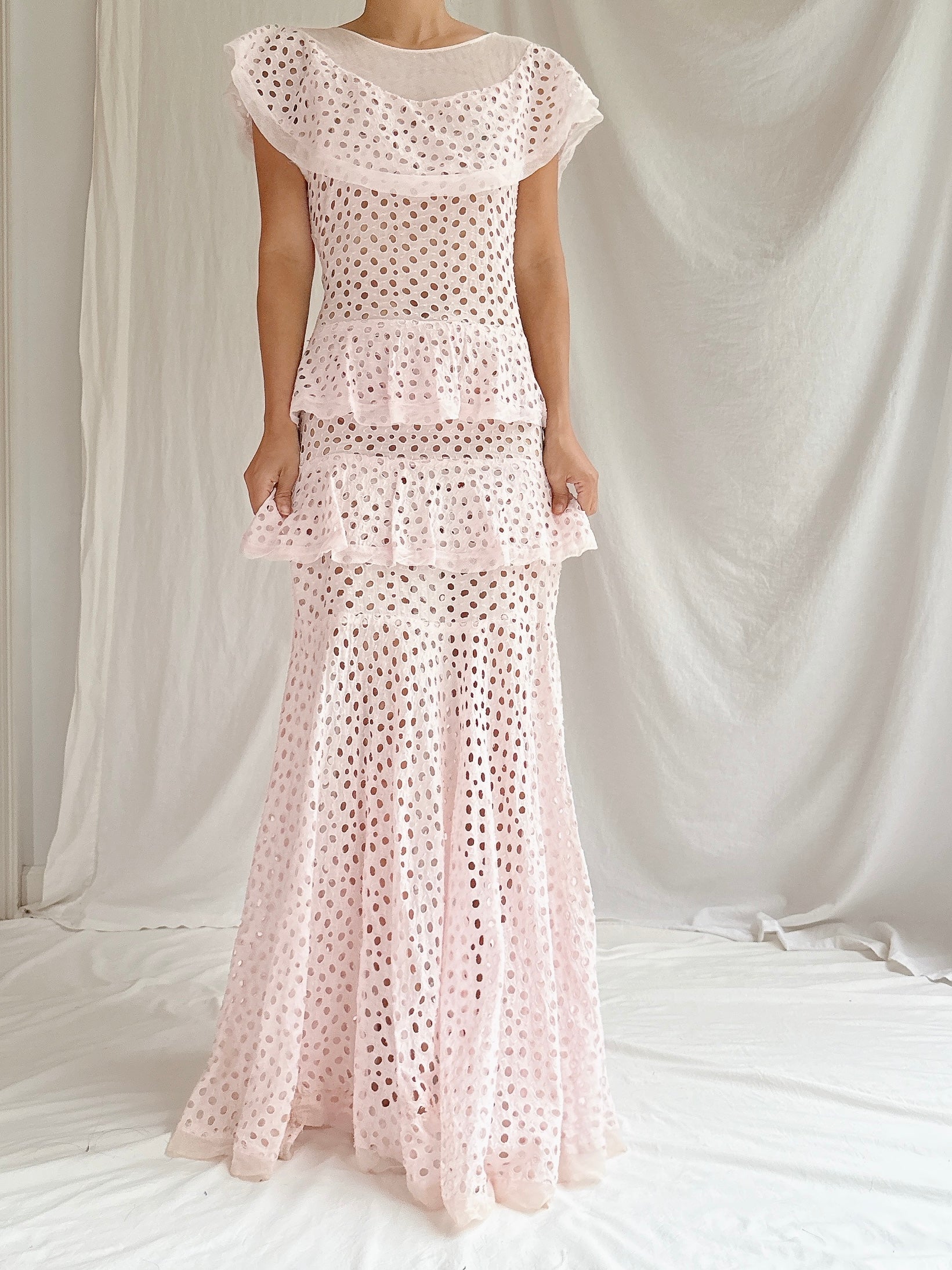 1930s Cotton Net Dress - XS