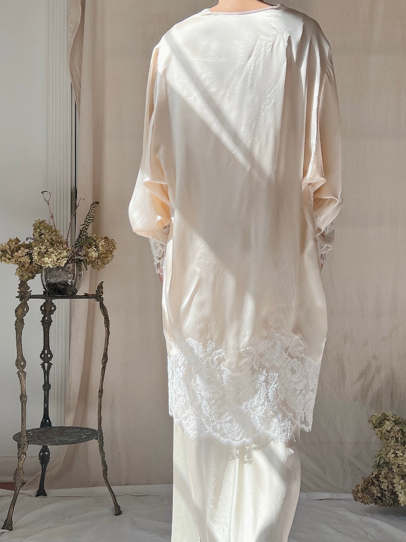 1980s Silk Lace Cocoon Duster - OSFM