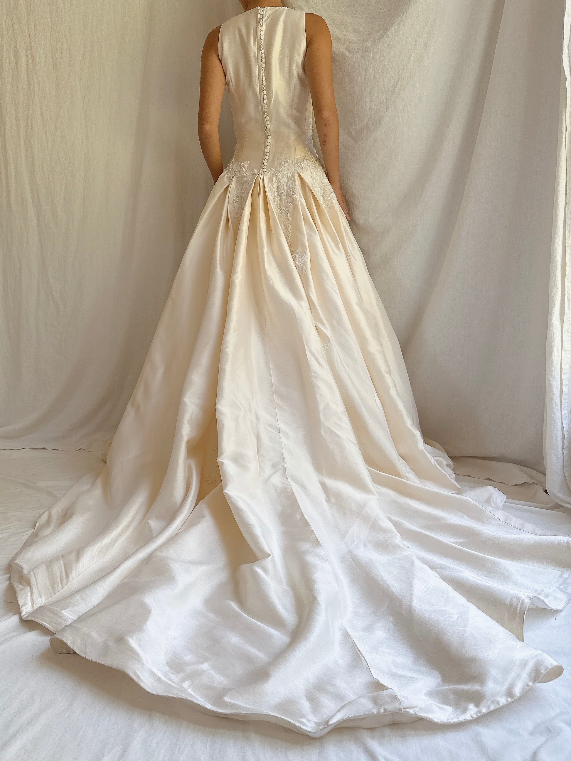 Vintage Silk and Lace Gown - M