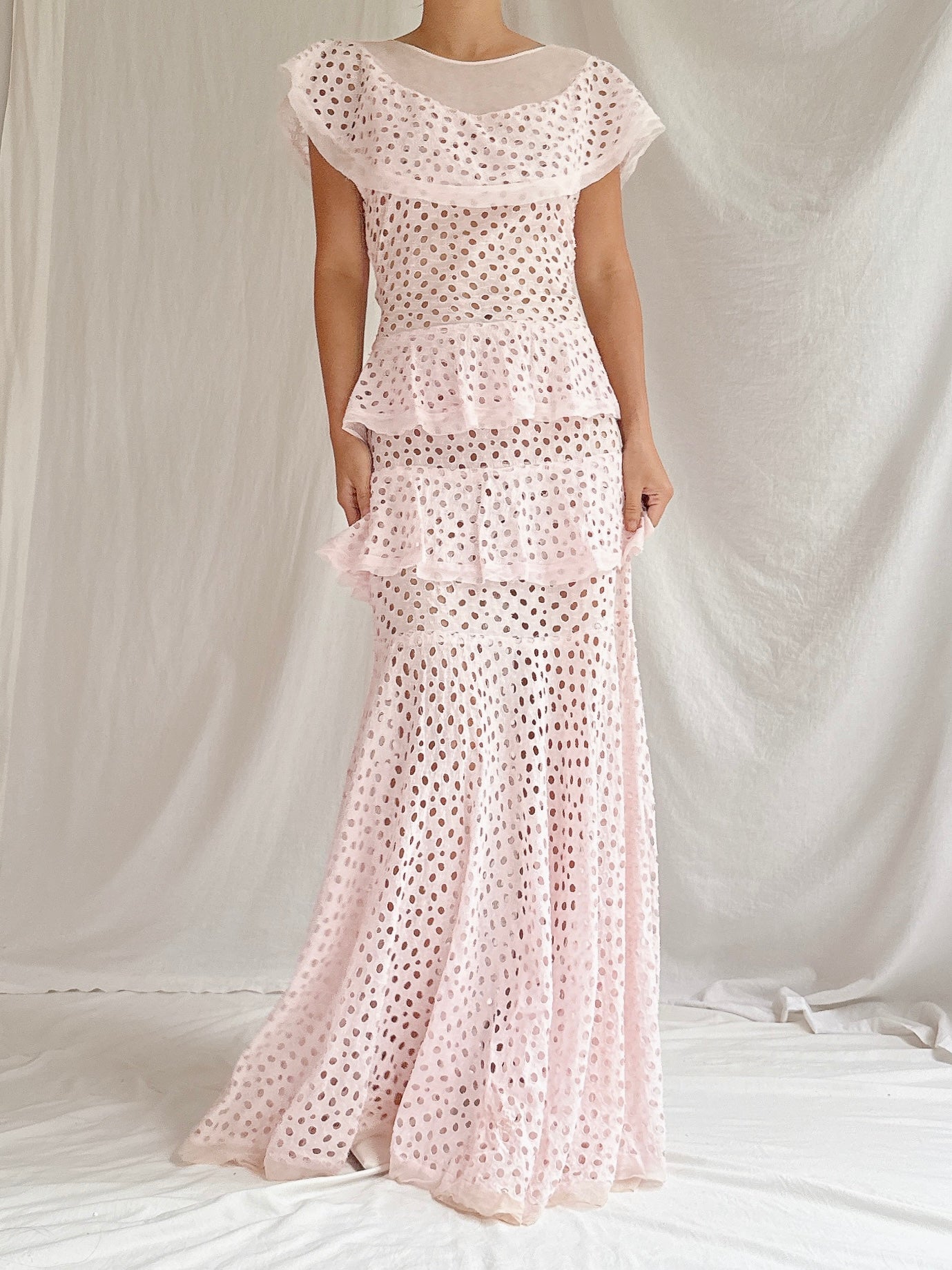 1930s Cotton Net Dress - XS