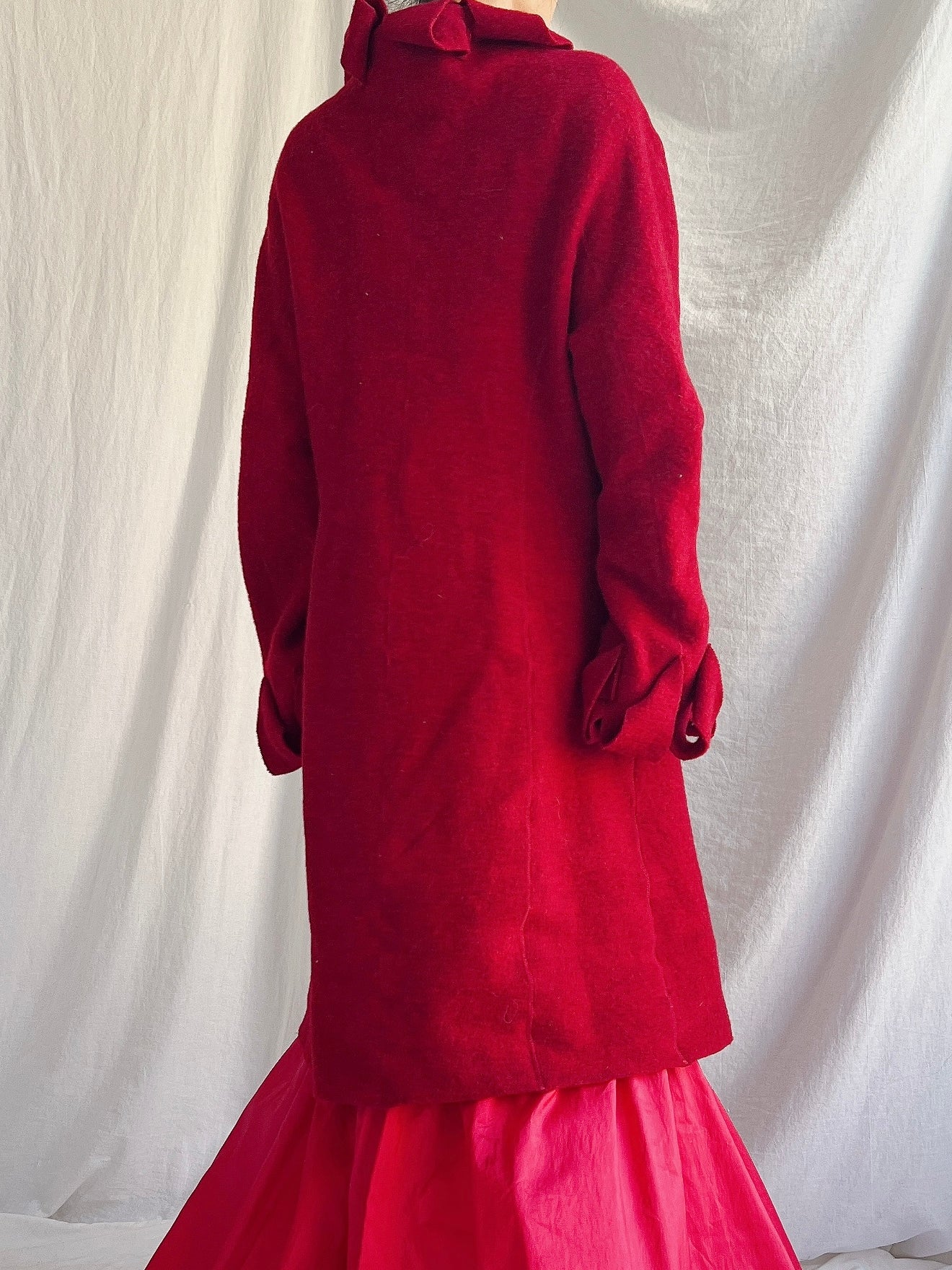 Vintage Red Wool Coat - M