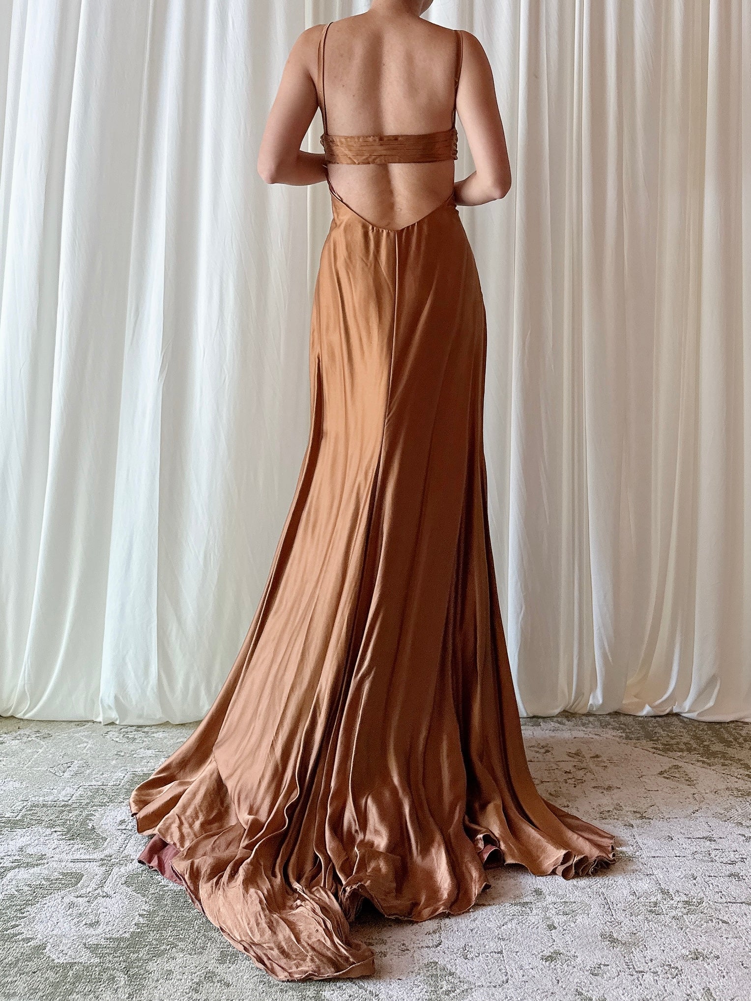 Vintage Gatti Nolli Brown Silk Gown - IT 46