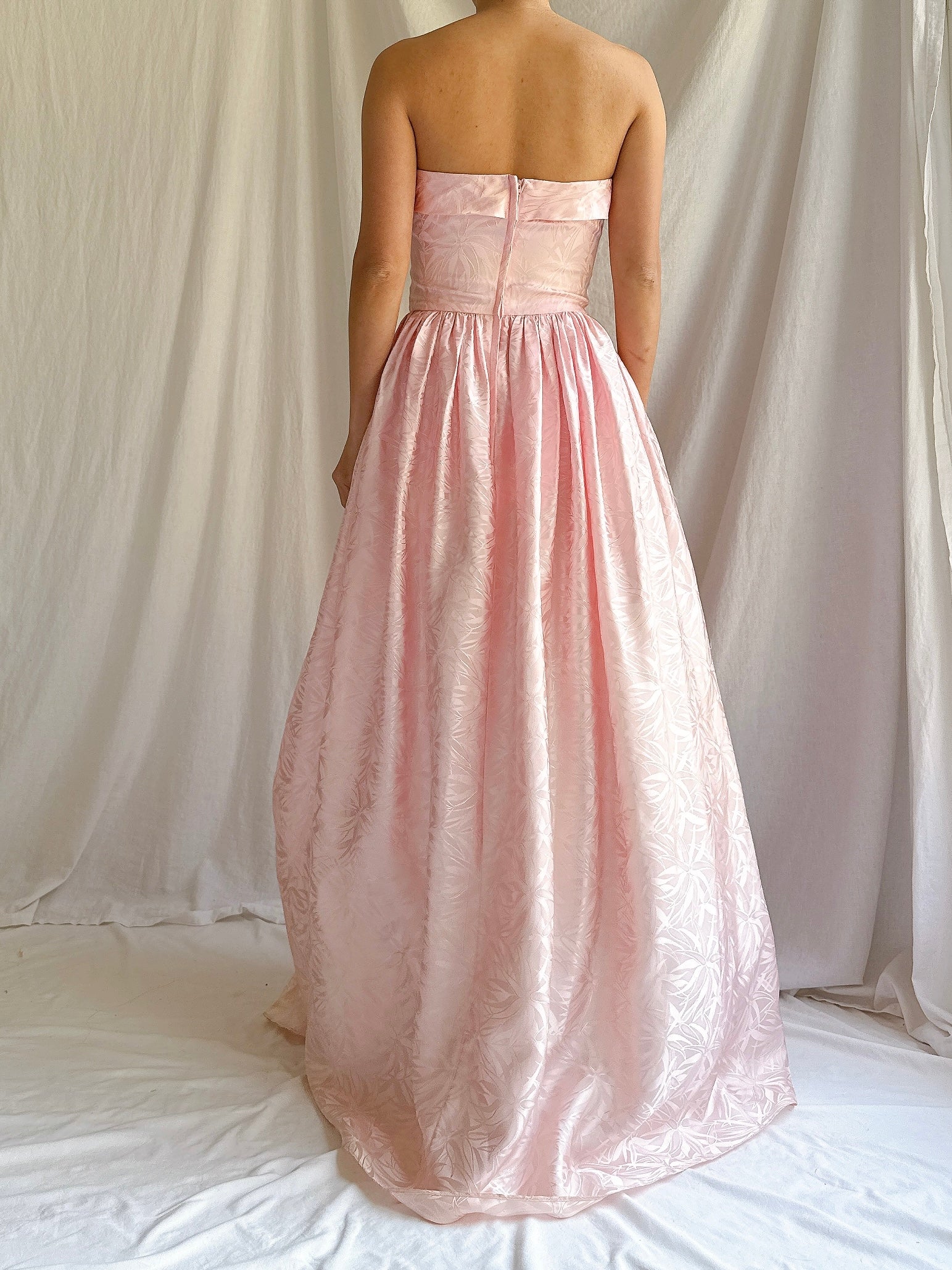 Vintage Satin Draped Gown - S/4