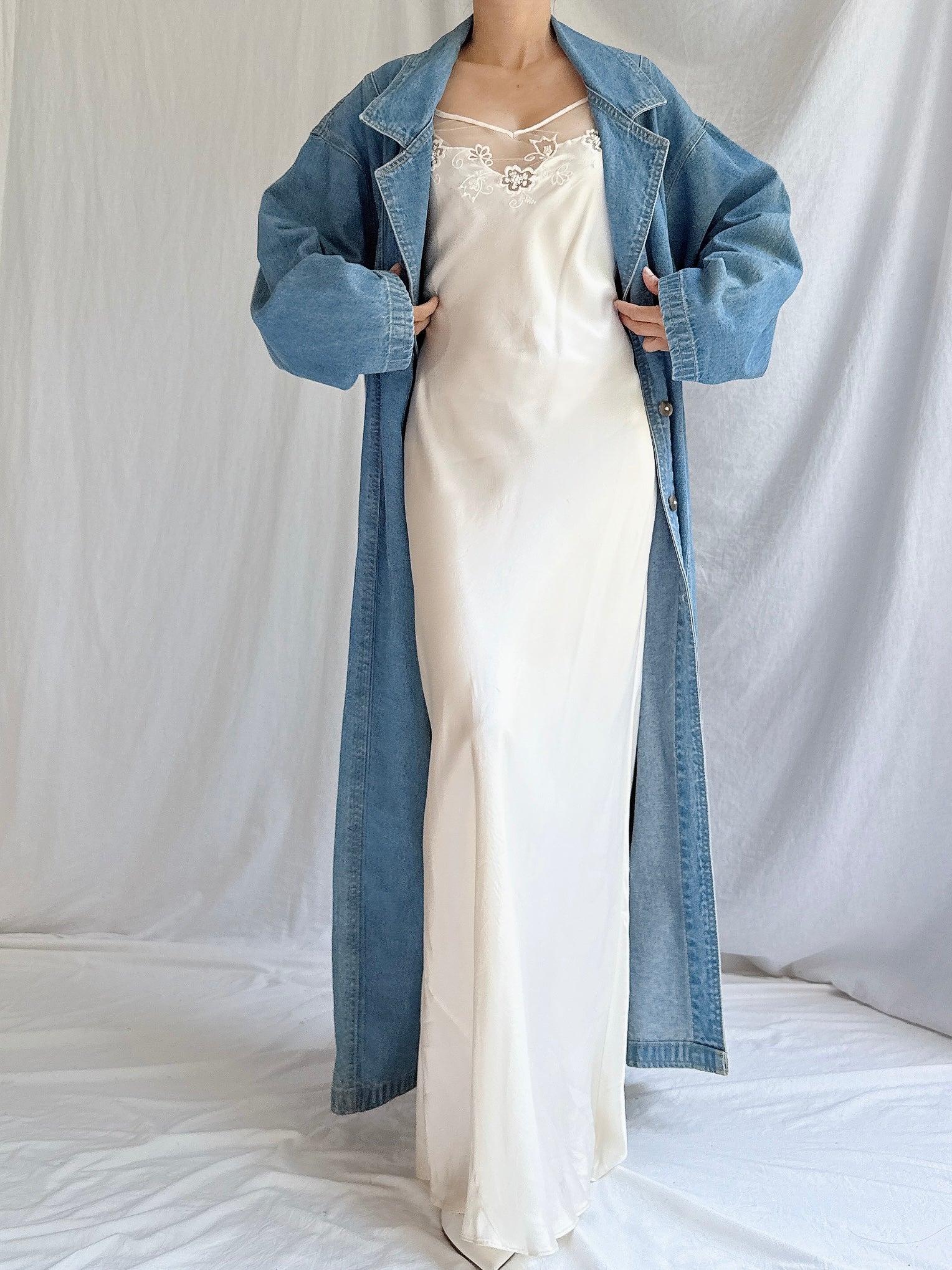 Vintage Silk Long Slip - M