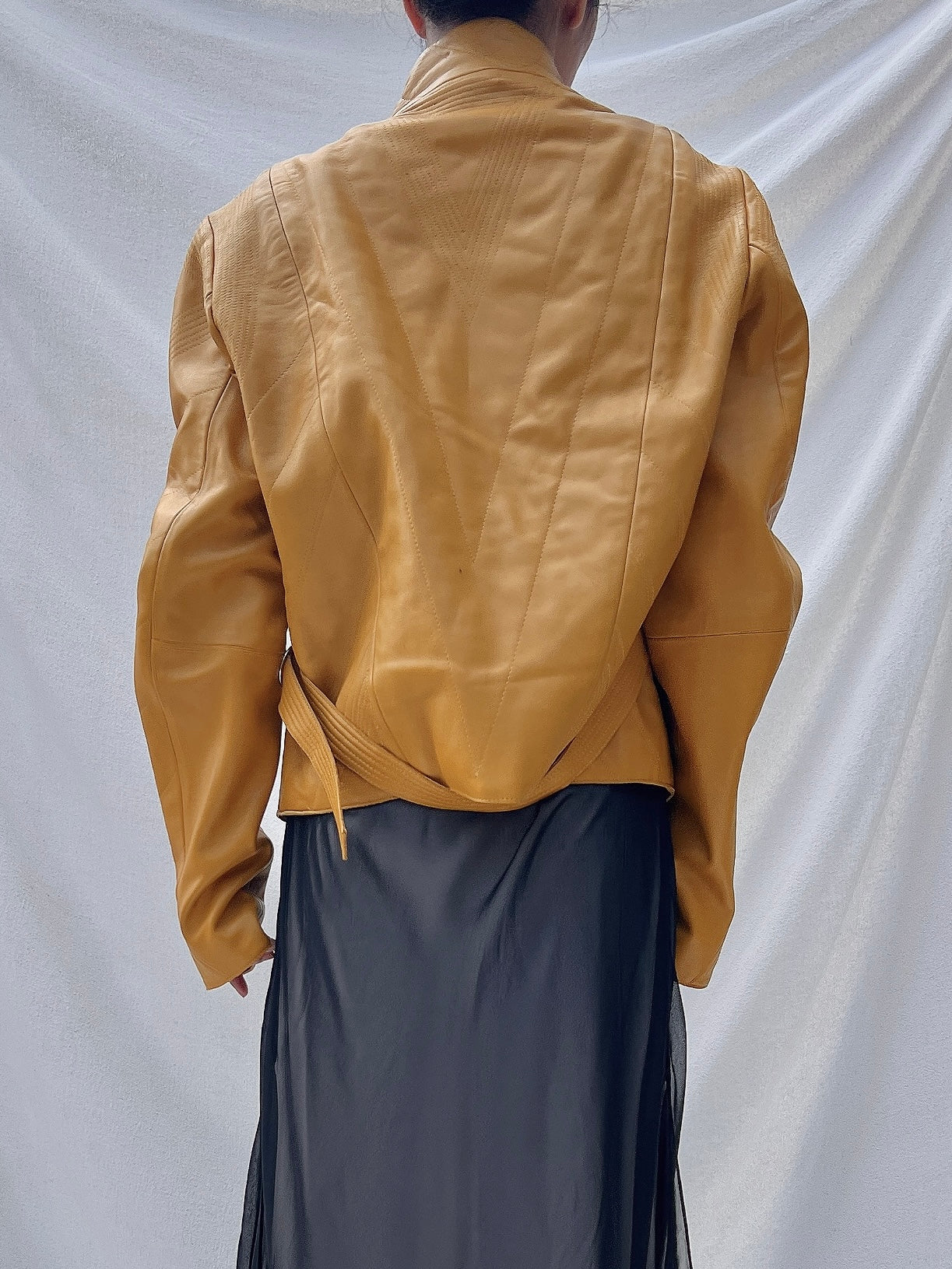 Vintage Mustard Leather Jacket - M