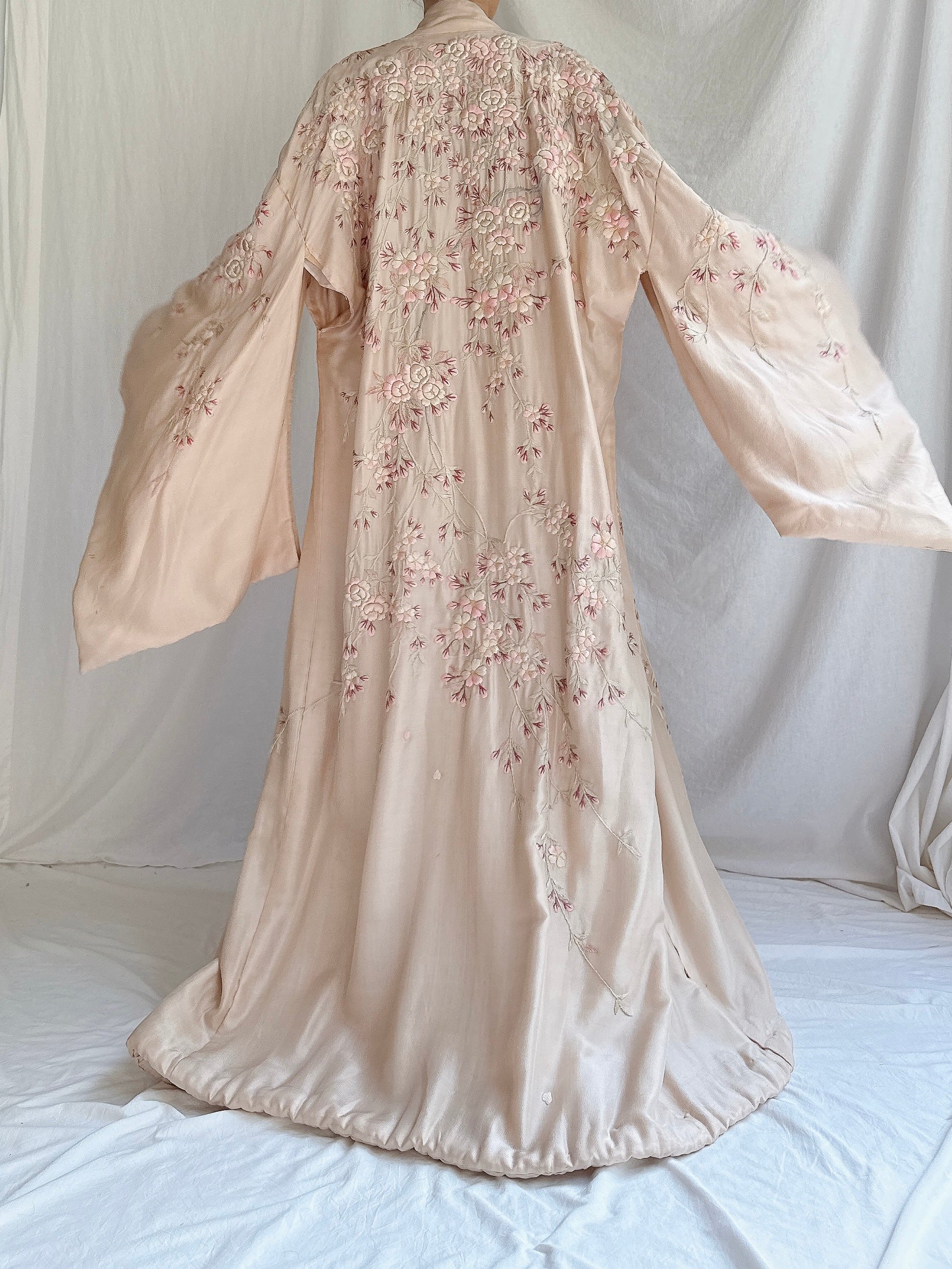 Antique Pink Cherry Blossom Kimono - OSFM