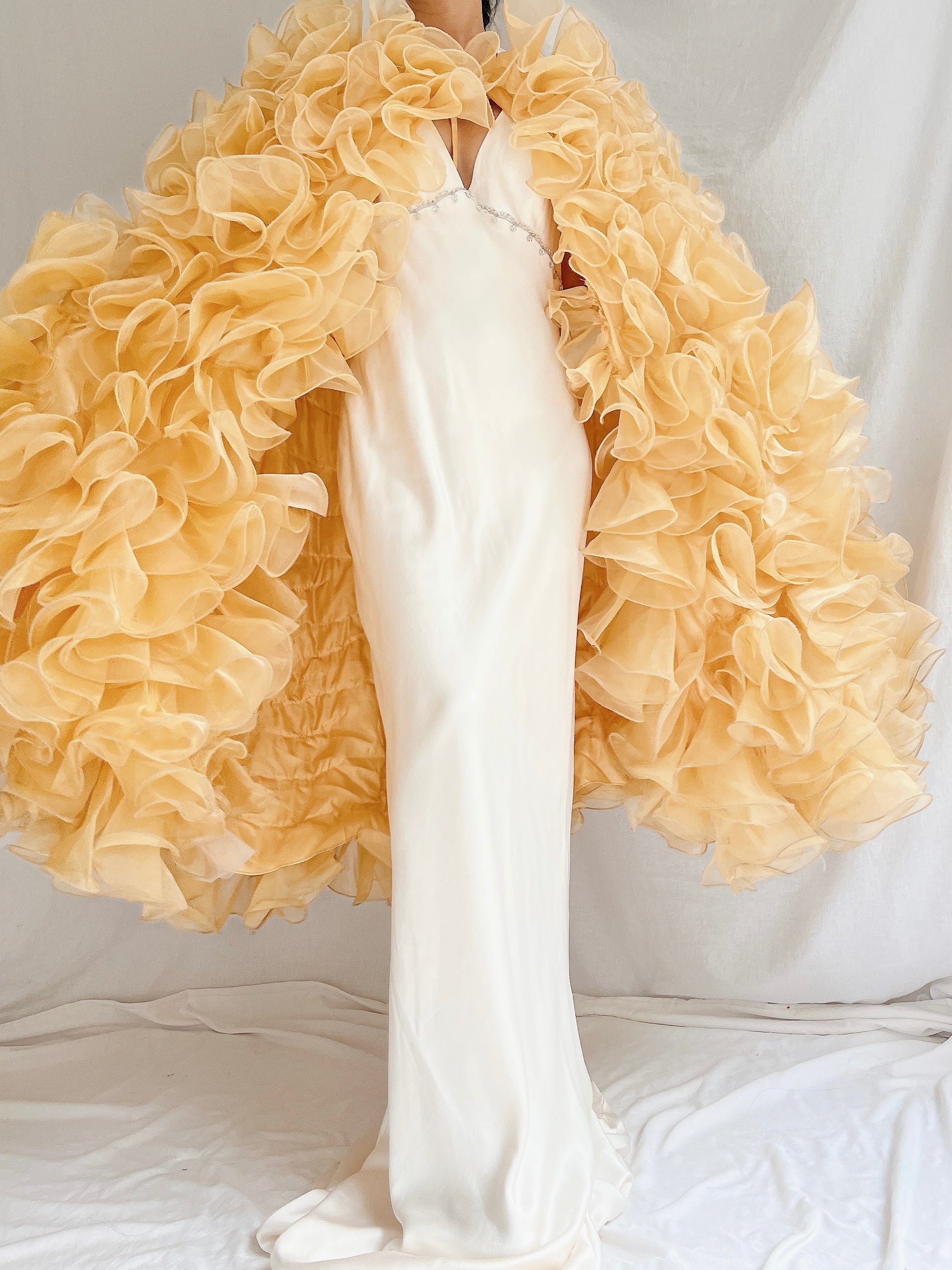 Yellow Ruffle Cape - OSFM