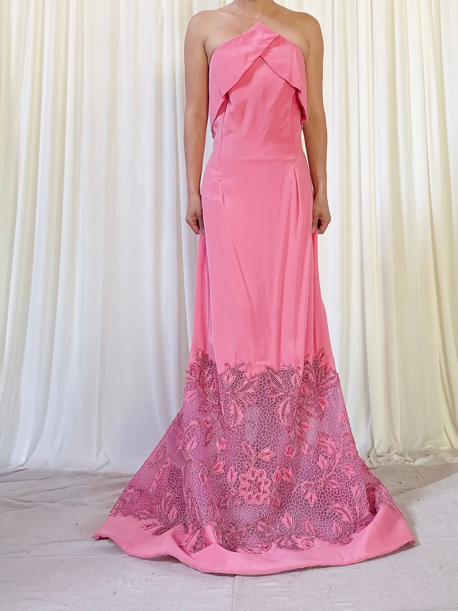 Vintage Pura Seta Pink Dress - FR 48