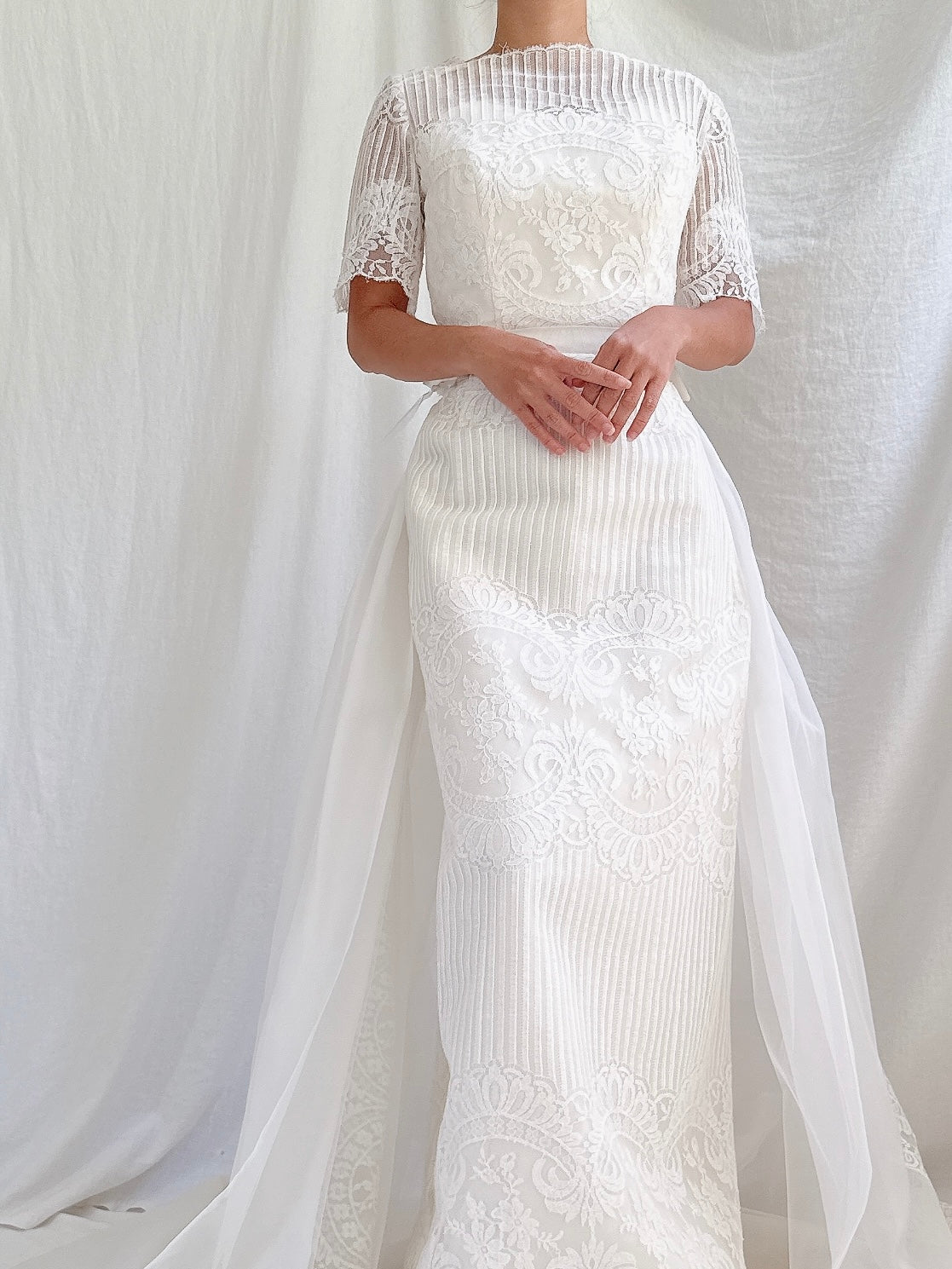 1960s 2-Piece Lace Gown - XS