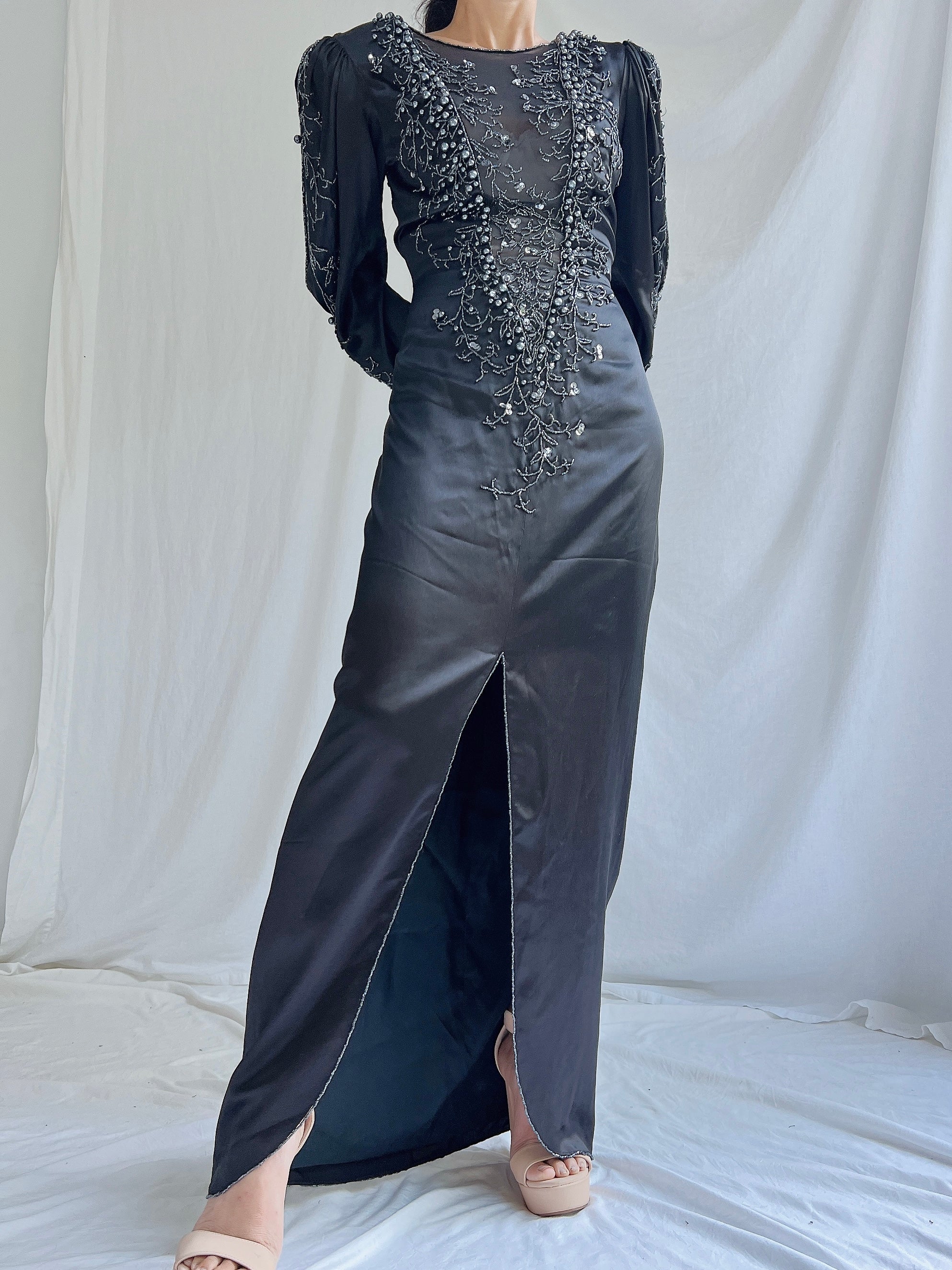 1980s Pave Silk Gown - S/4