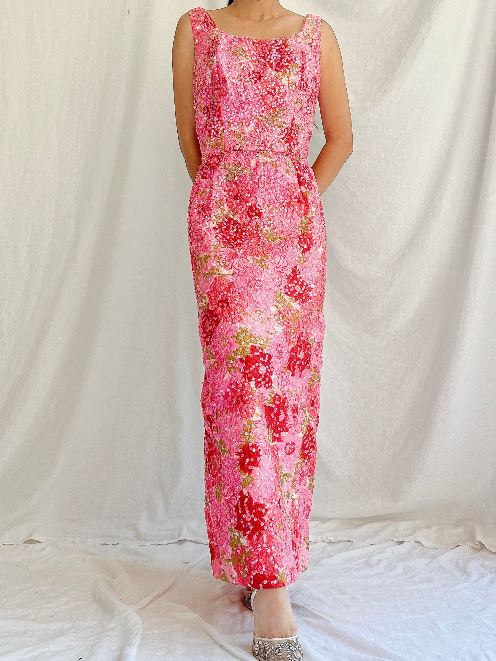 pink wiggle dress Pink Floral Wiggle Dress by Hollyville