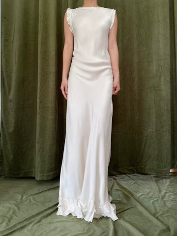 Vintage Silk Bias Slip Gown - M