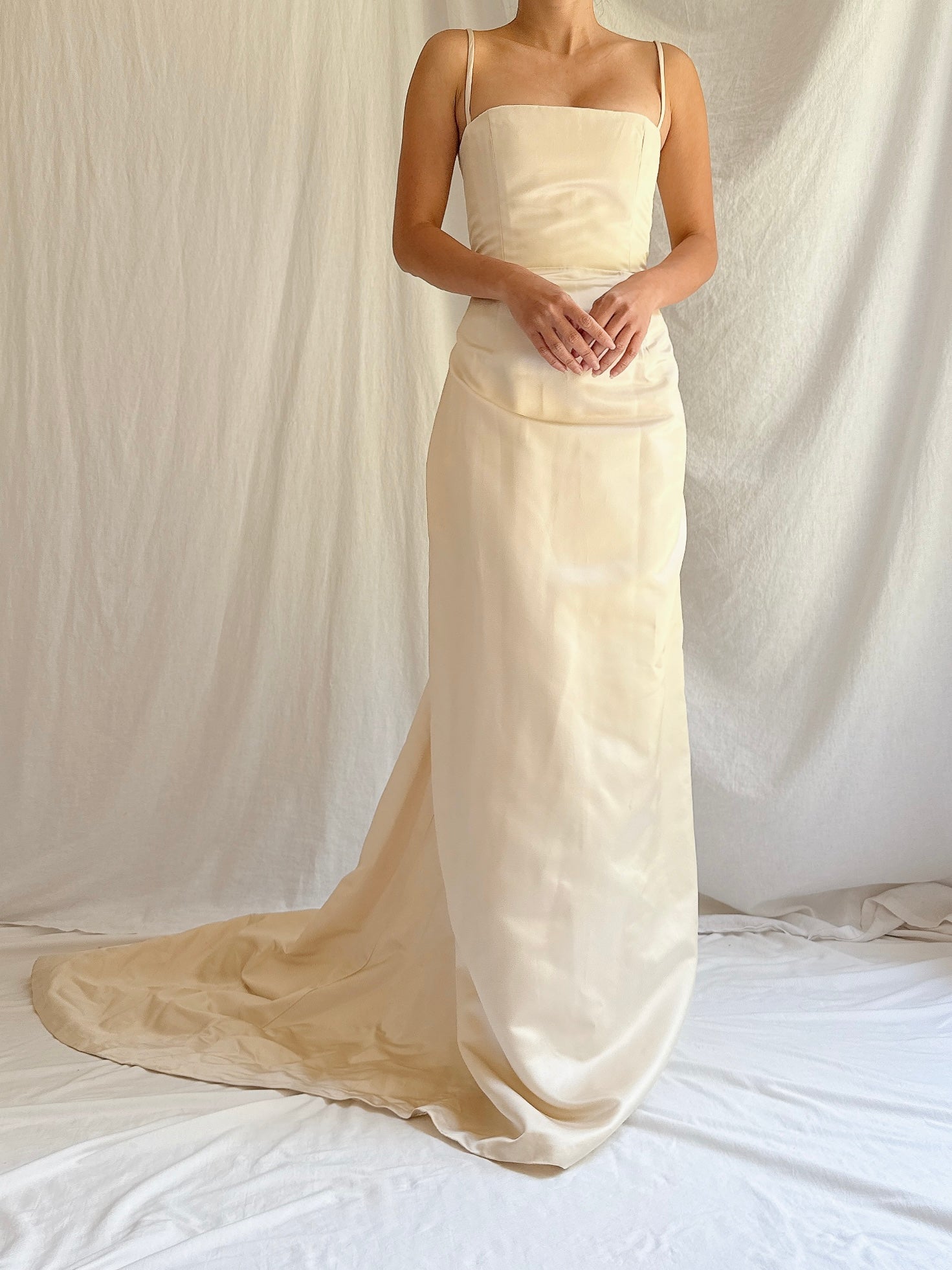 Vintage Peter Soronen Champagne Silk Charmeuse Gown - XS/2