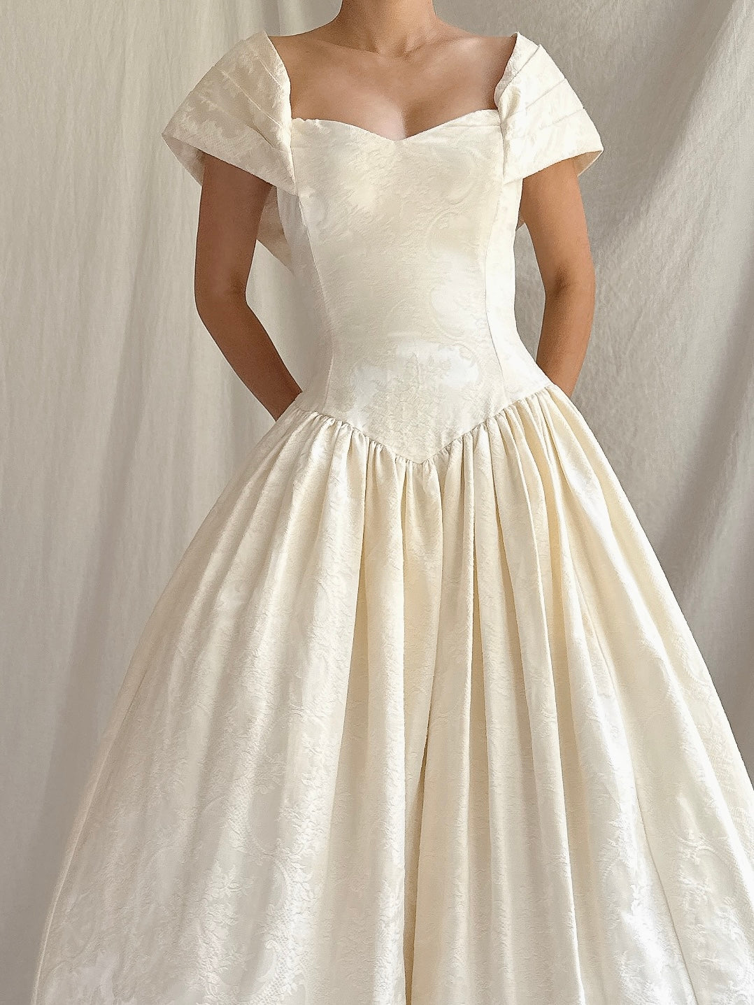 Vintage Brocade Basque Gown - S