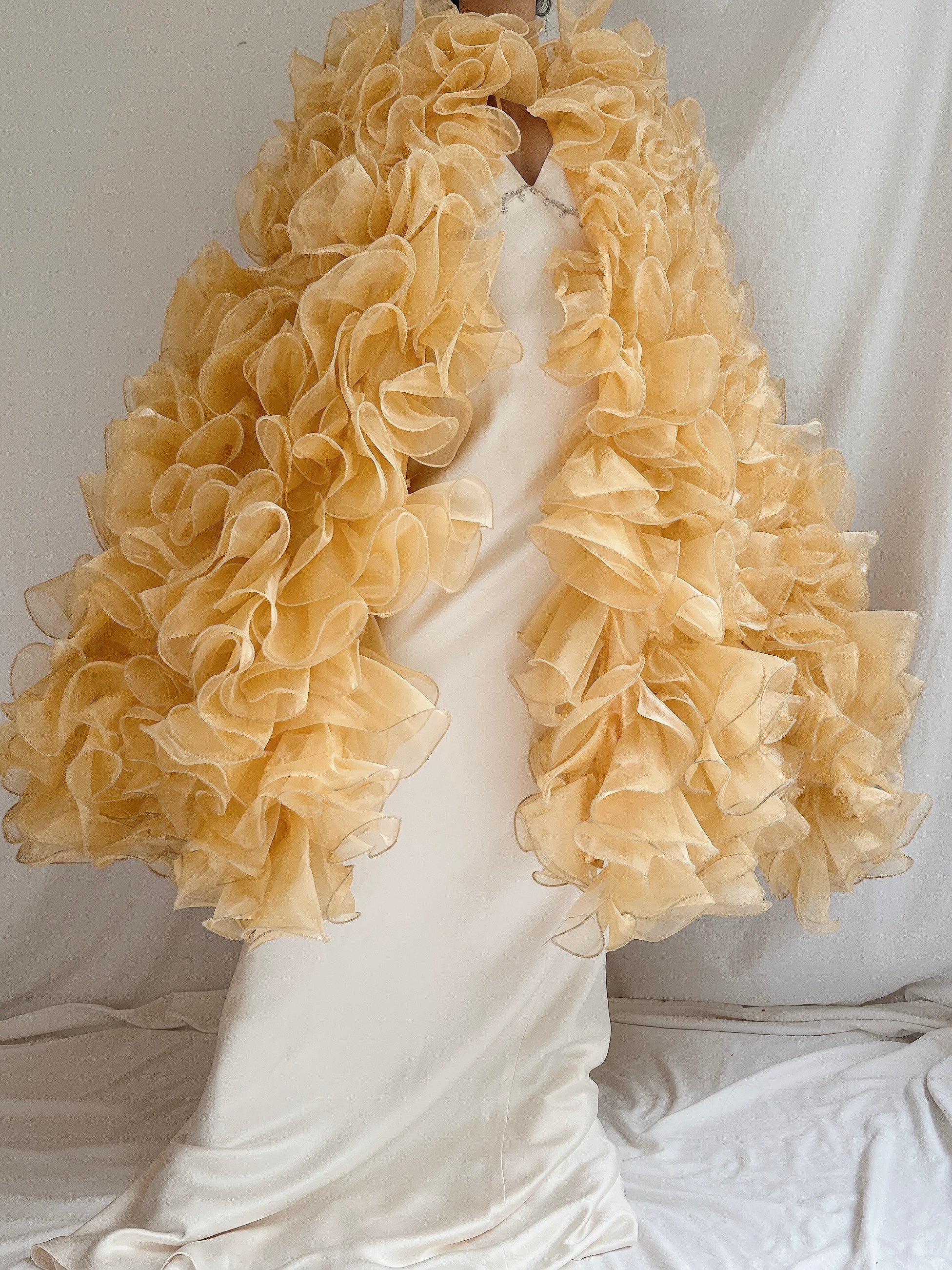 Yellow Ruffle Cape - OSFM