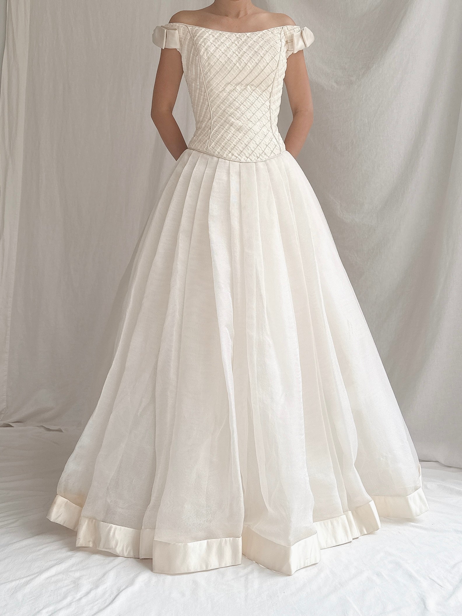 Vintage Ulla Maija Silk Organza Net Gown - M