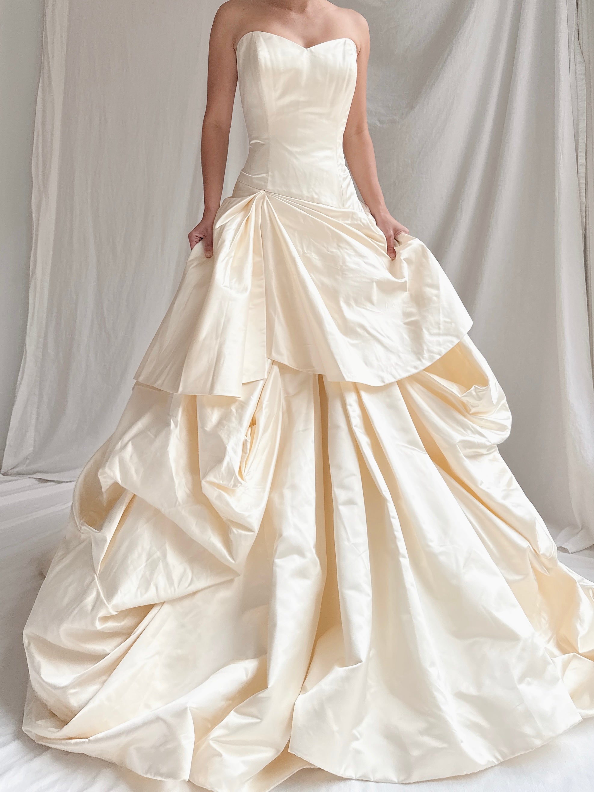 Vintage Silk Draped Gown - M/10