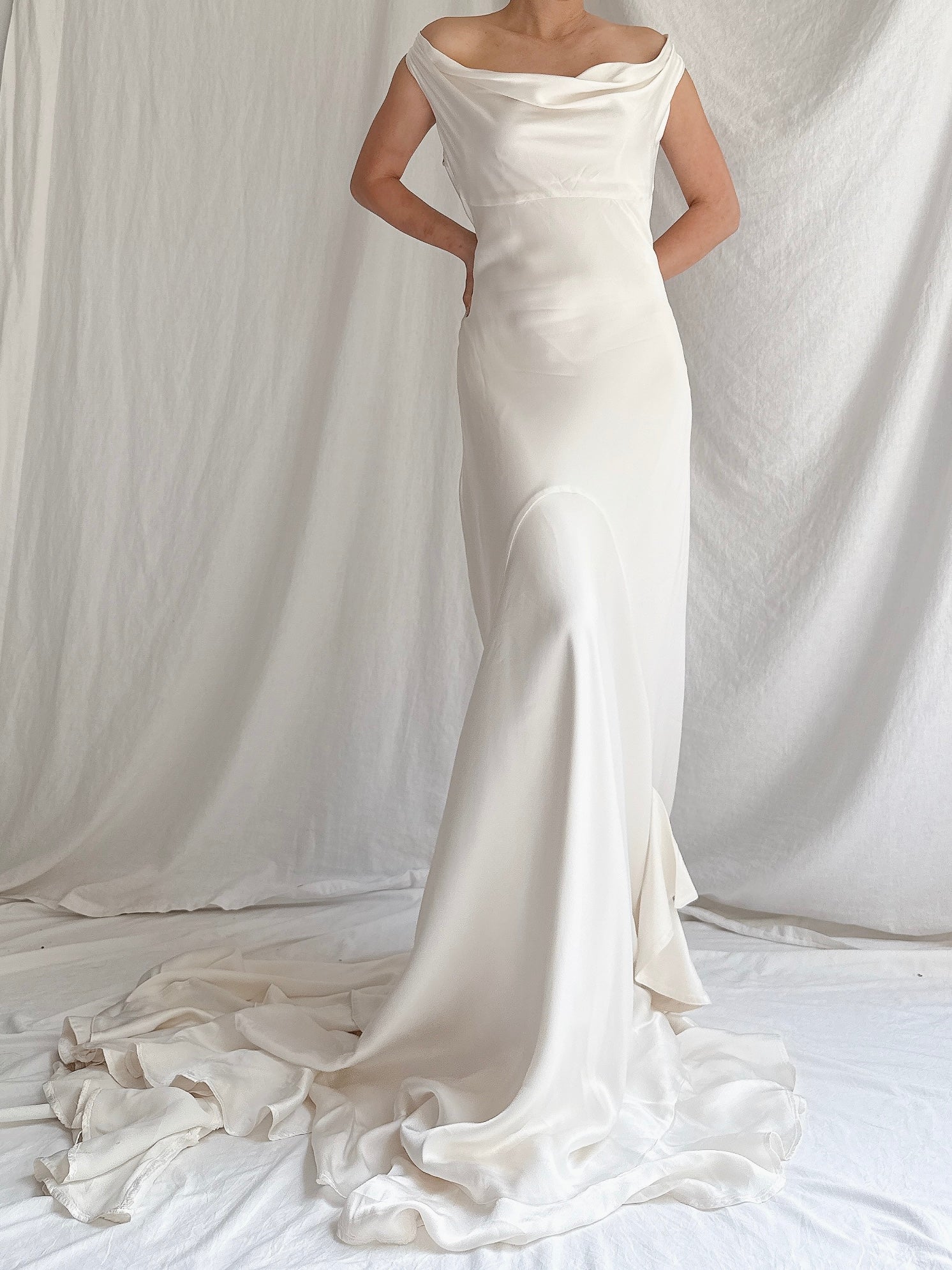 00 Silky Satin Bias Cut Gown - S-M