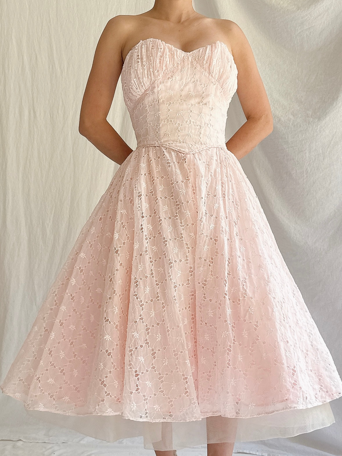 1950s Organdy Eyelet Dress - XS | G O S S A M E R 1950s Organdy Eyelet Dress - XS | G O S S A M E R