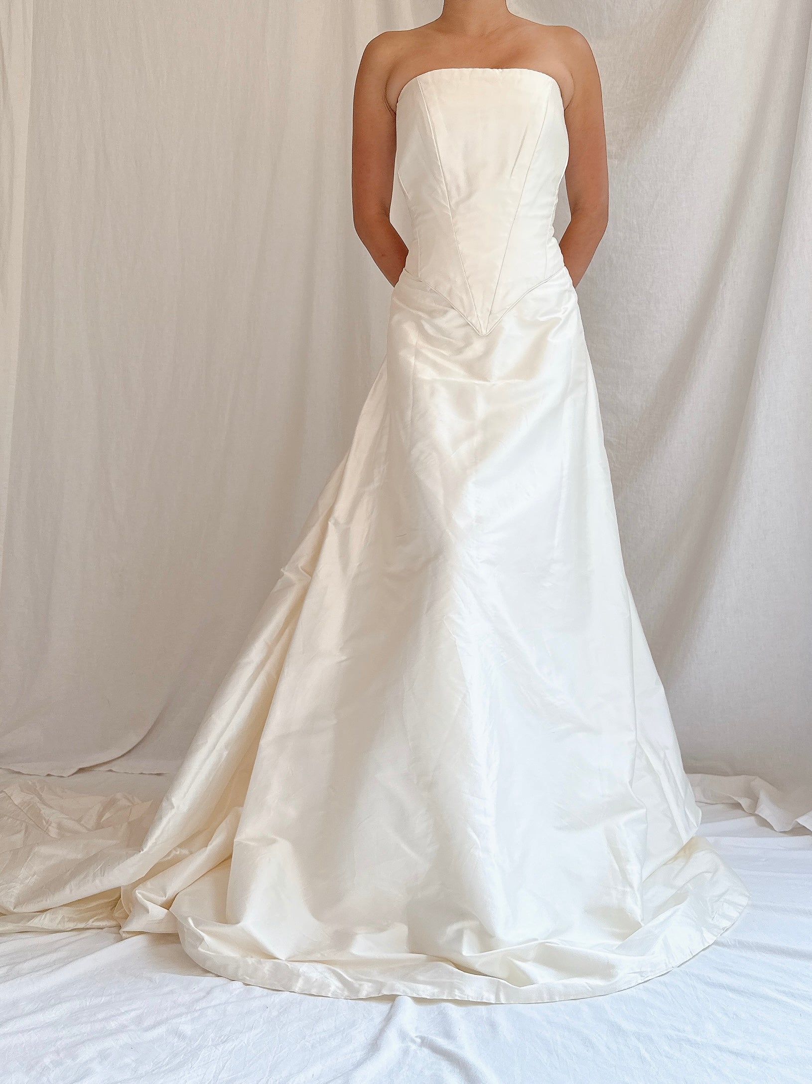 Vintage UK Silk Strapless Gown - UK 16/US 12