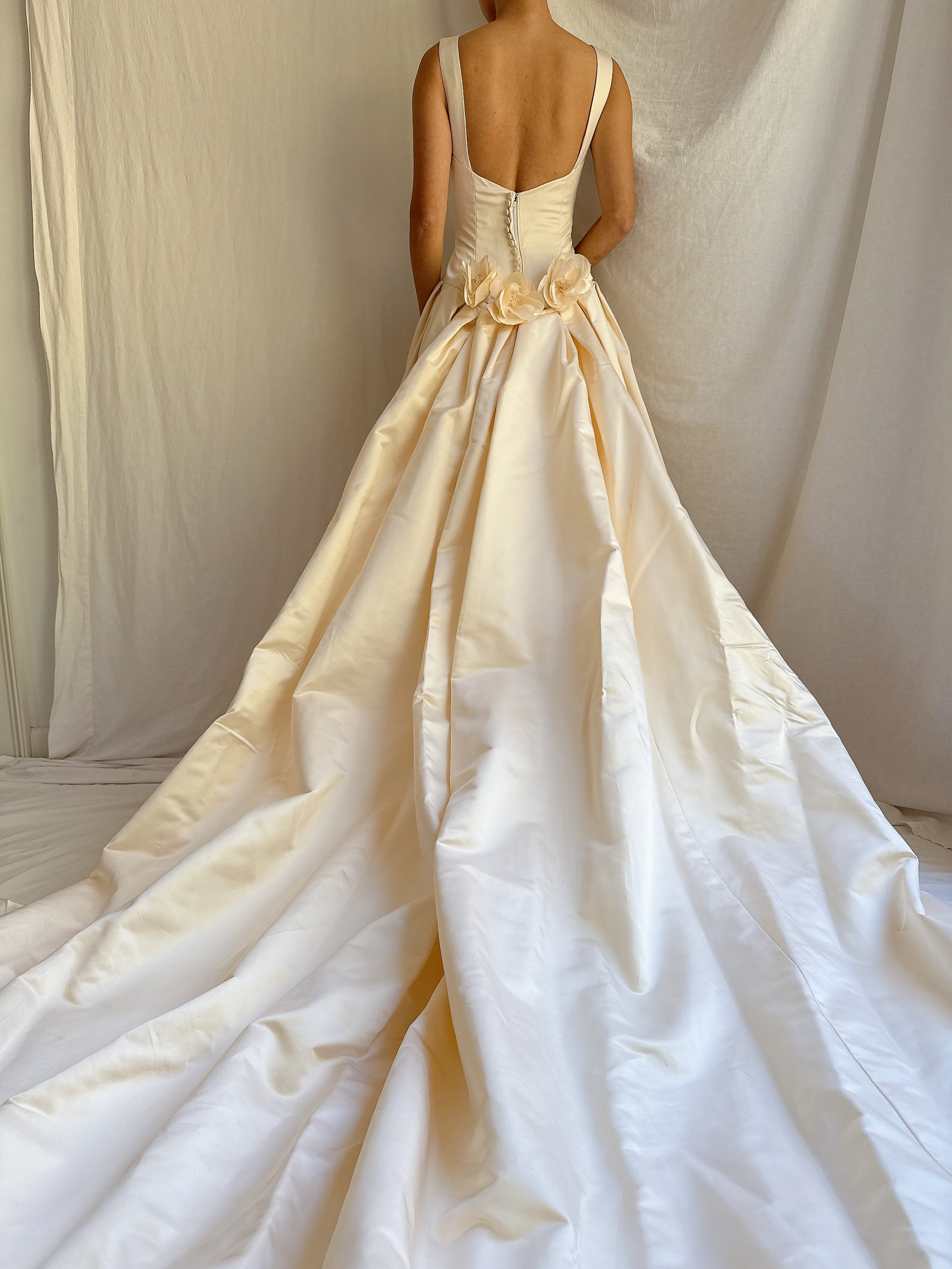 Square Neck Silk 2 Piece Gown - Size 10