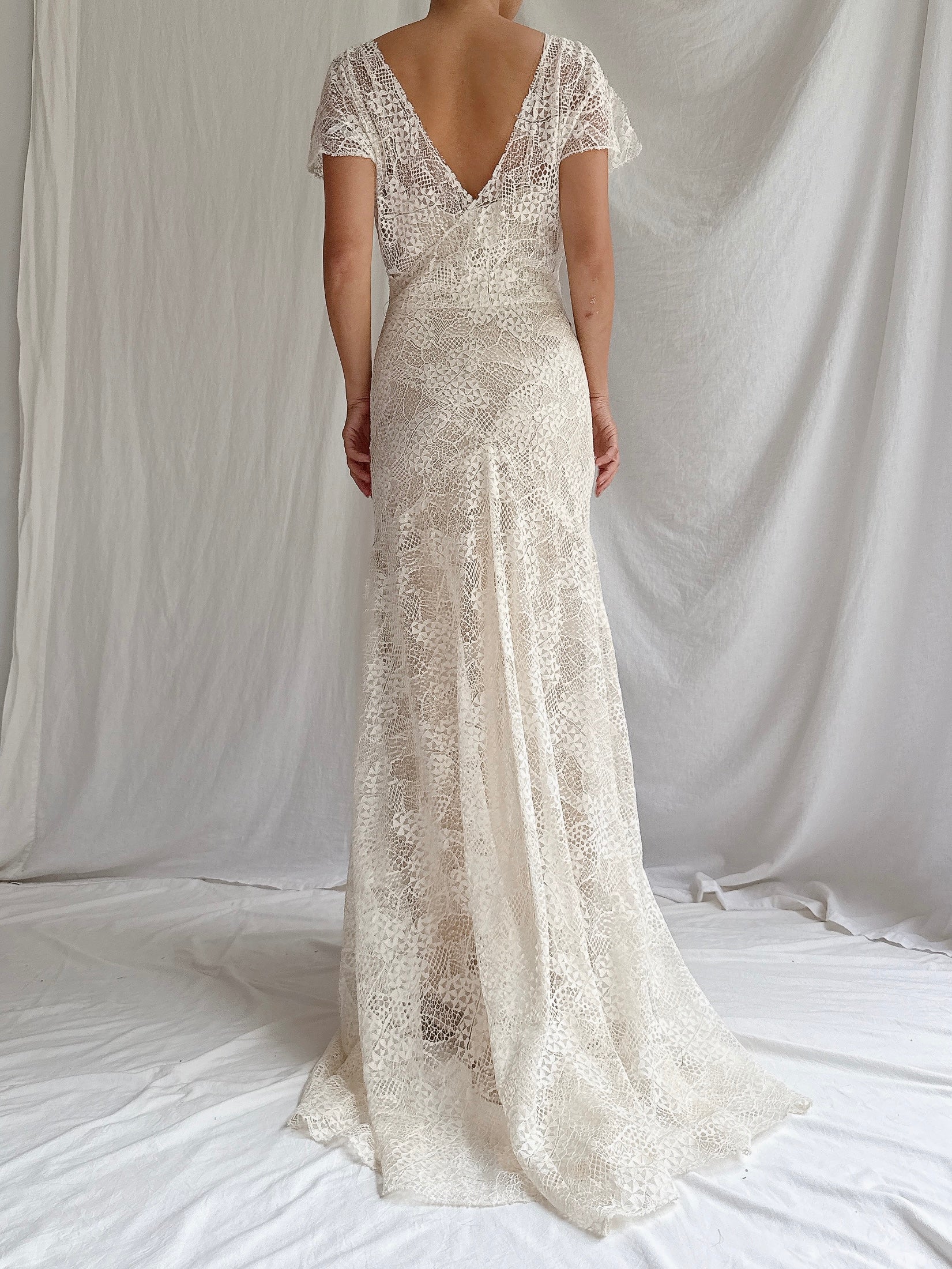 00 Monique Llhuilier Lace & Silk Gown - XS/2/4