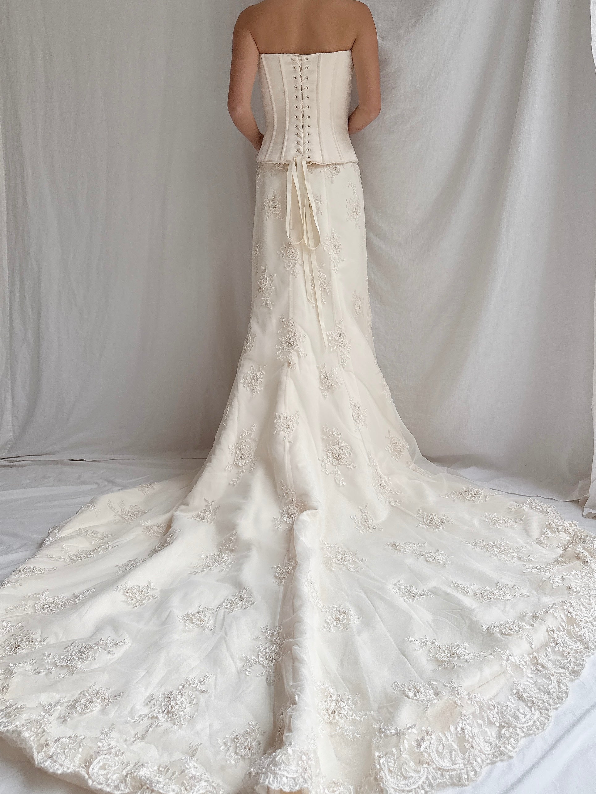 Vintage 2-Piece Lace-Up Set - S-M