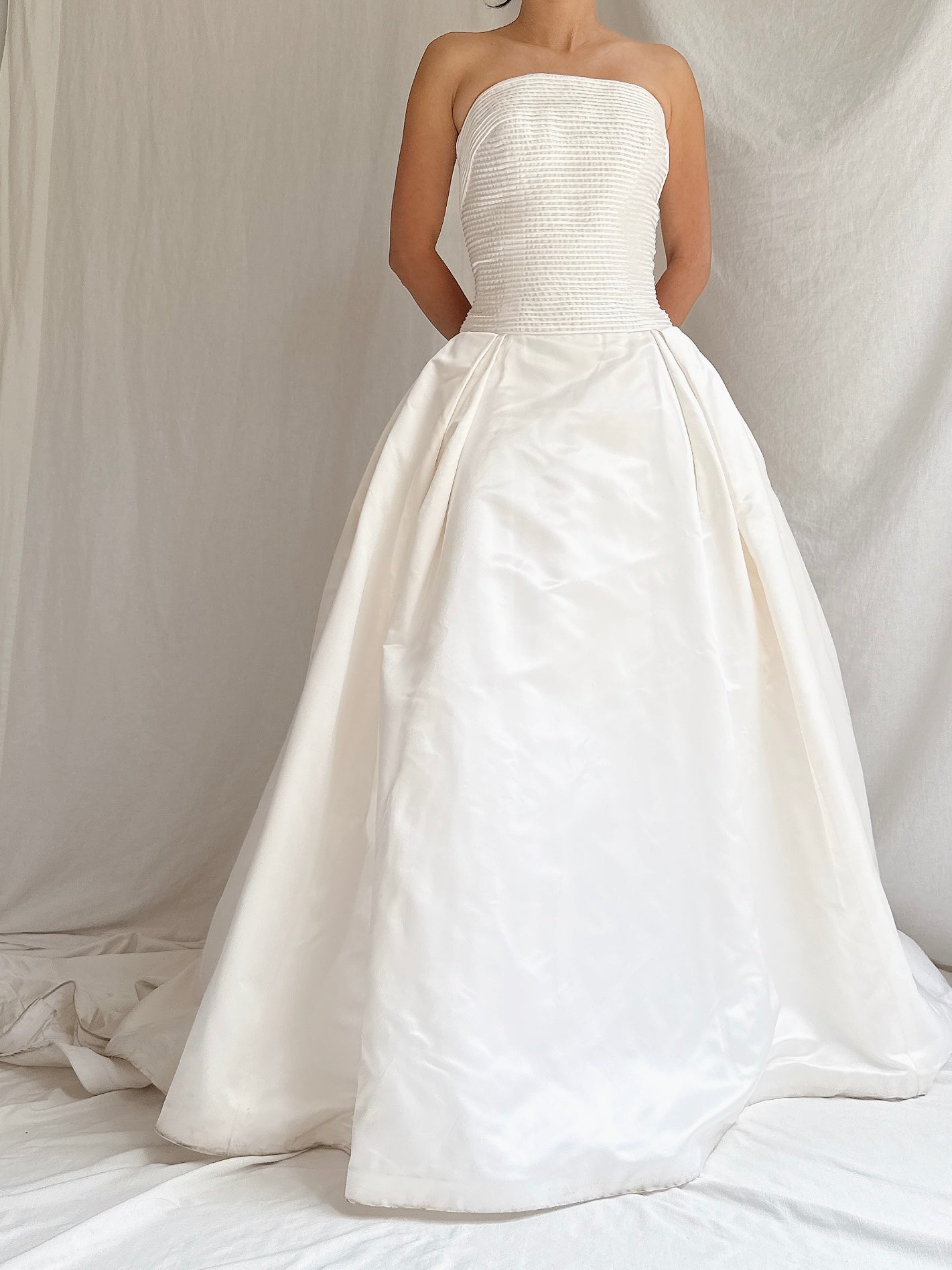 Vintage Sill Strapless Gown - S