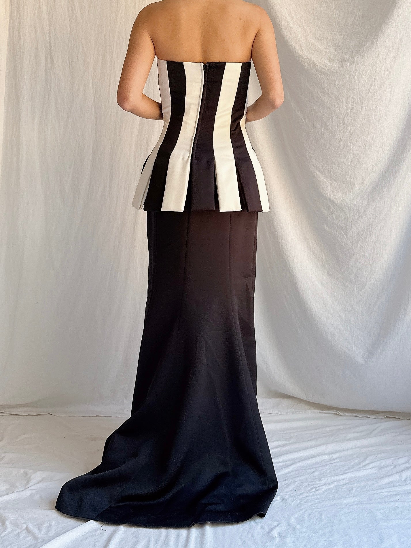 Vintage Victor Costa Striped Gown - M